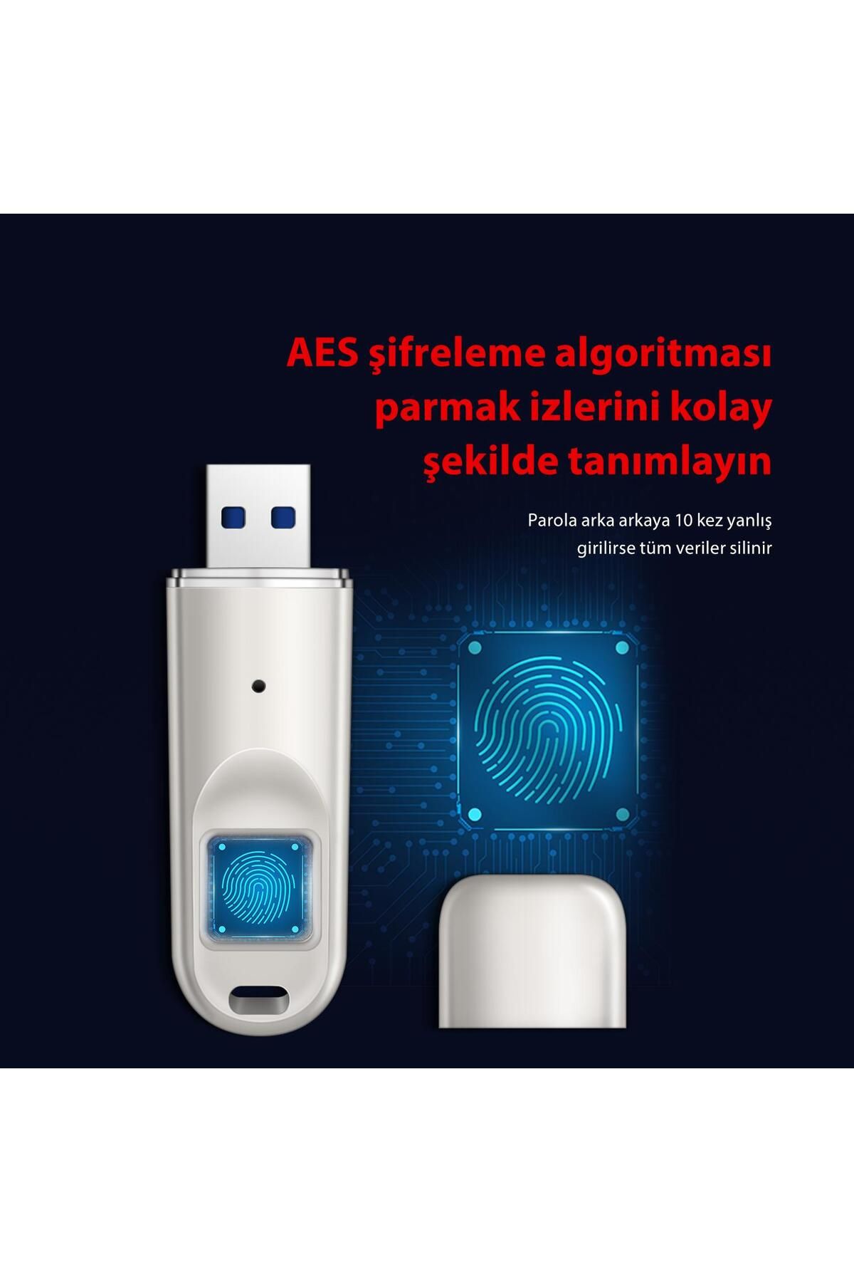 DM-Fd069 Encrypted USB 3.0 128GB Flash Memory with Fingerprint Reader 3