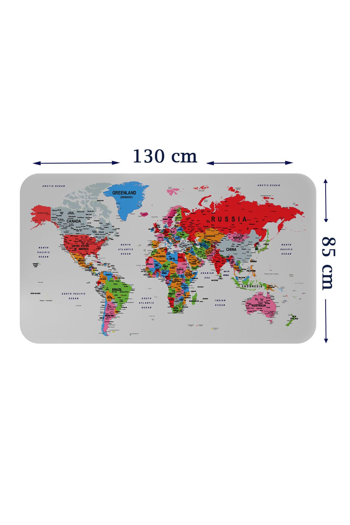 Haye Collection Eğitici Ülke ve Başkent Detaylı Atlası Dünya Haritası Duvar Sticker-85x130-3853