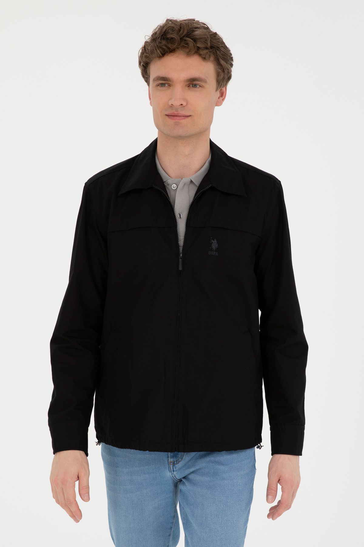 پیراهن آستین بلند مشکی مردانه 50283816-VR046 U.S. Polo Assn.