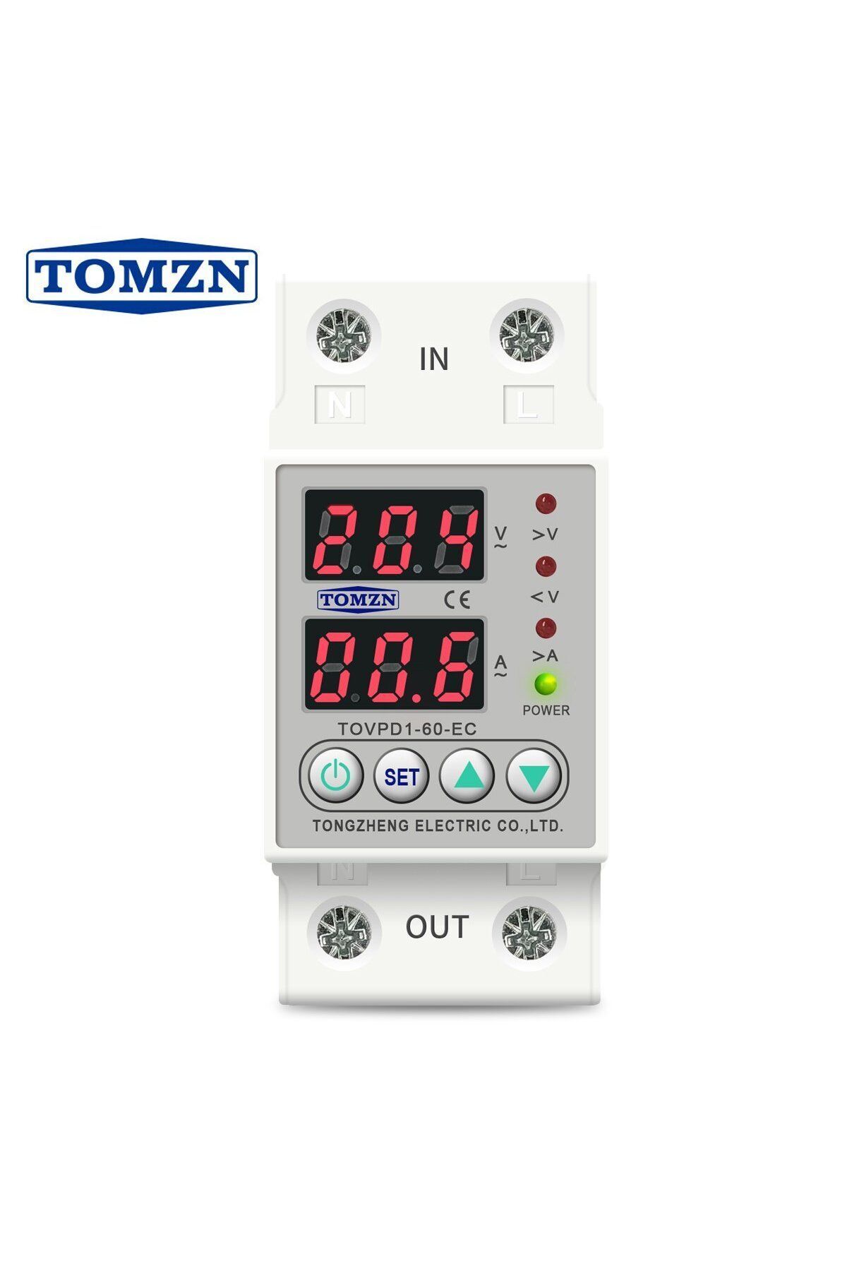 TOMZN-High Low Voltage Monophase Voltage and Current Protector Relay - 63A 4