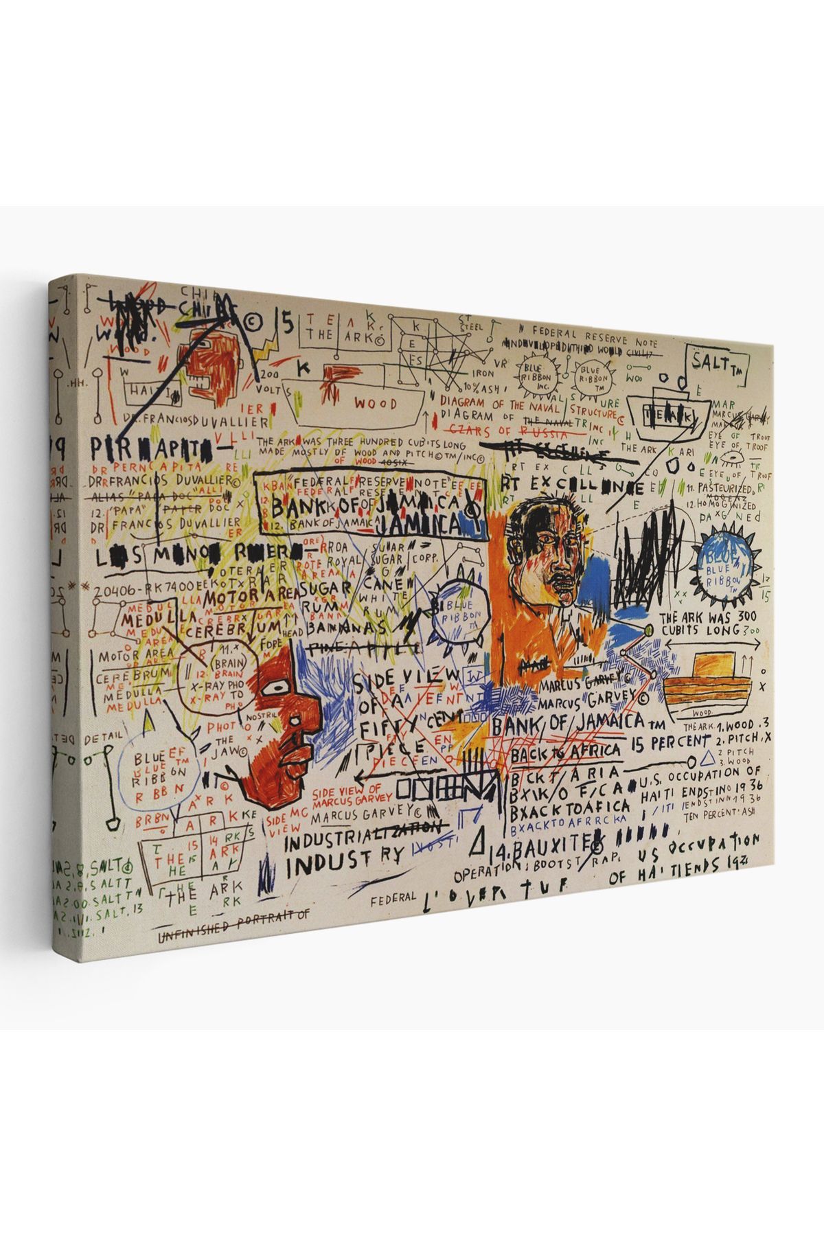Shoprit Jean Michel Basquiat'in 50 cent Piece İsimli Eseri Kanvas Tablo-5017