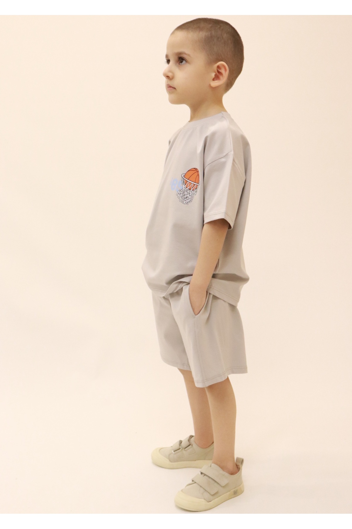 BALKABAĞI Basketbol Gri T-shirt / Şort Erkek Çocuk Takım (2-9 Yaş) MTYE0054 fotoğrafı 6 (önizleme)