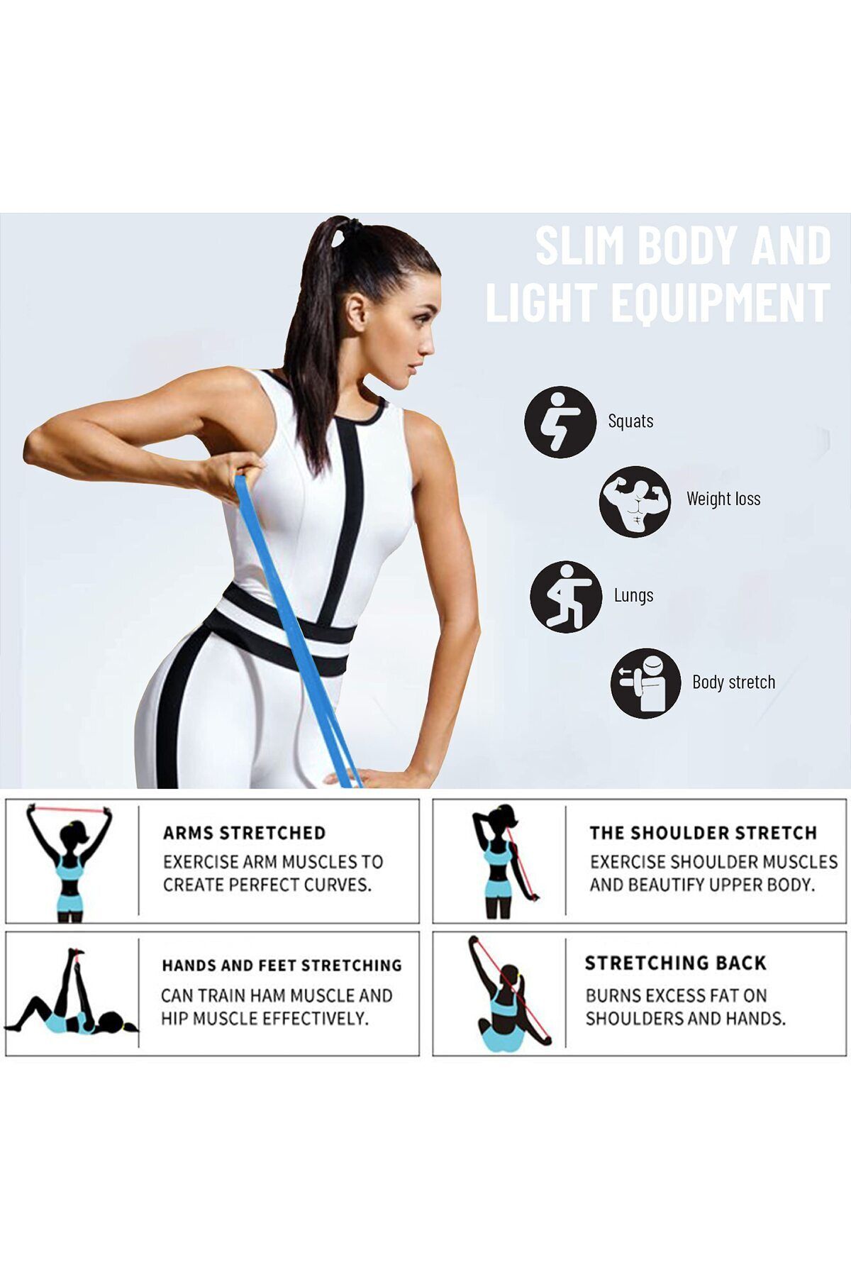 anythingbasic-Ab. Aerobic Heavy Resistance Band | Blue | Latex Rubber | For Yoga, Workout, Aerobics 4