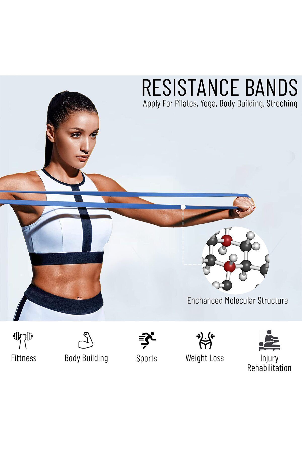 anythingbasic-Ab. Aerobic Heavy Resistance Band | Blue | Latex Rubber | For Yoga, Workout, Aerobics 3