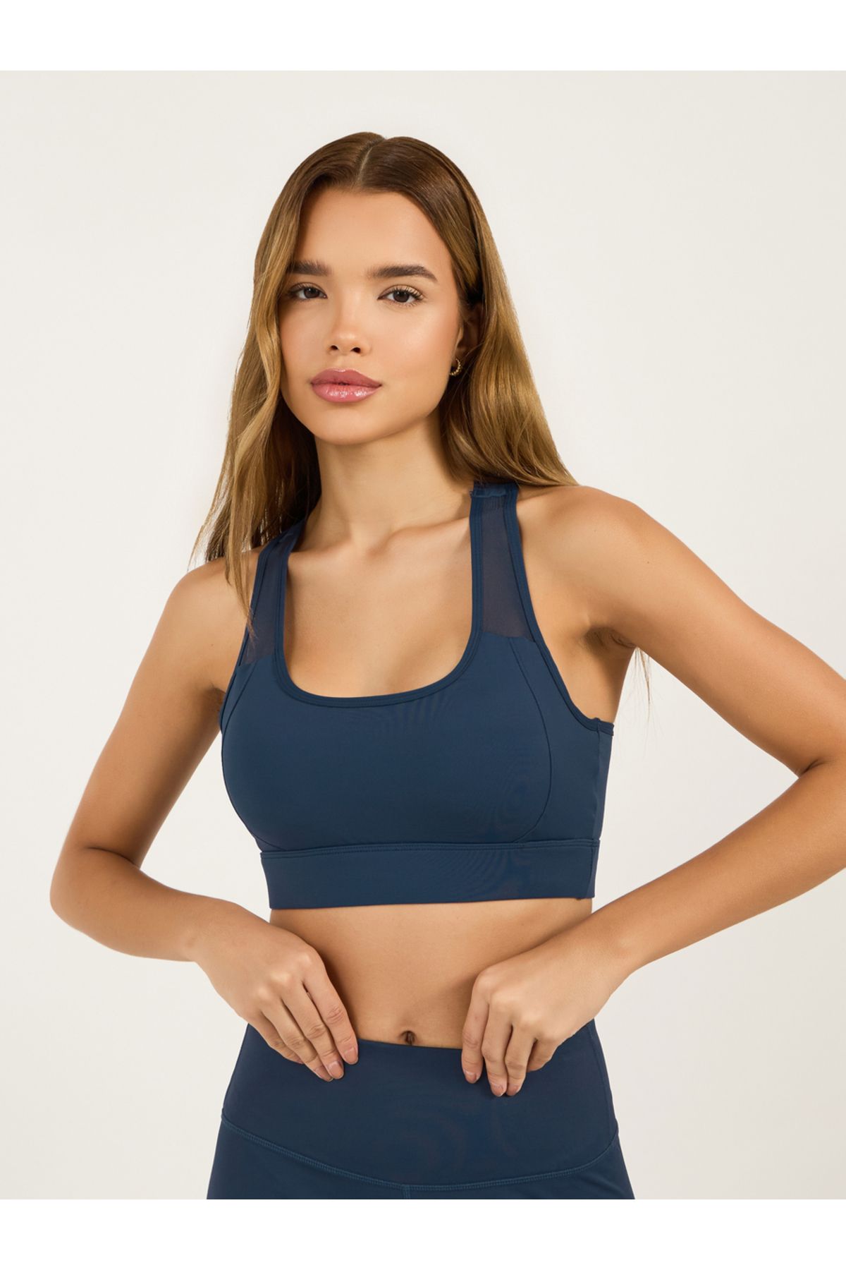 Styli-Shoulder Strap & Back Mesh Insert Medium Support Sports Bra 1