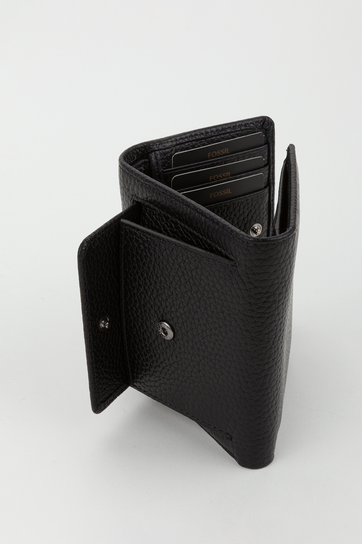 Fossil-Boxed Genuine Leather Black Women's Hand Portfolio Card Holder Wallet 5