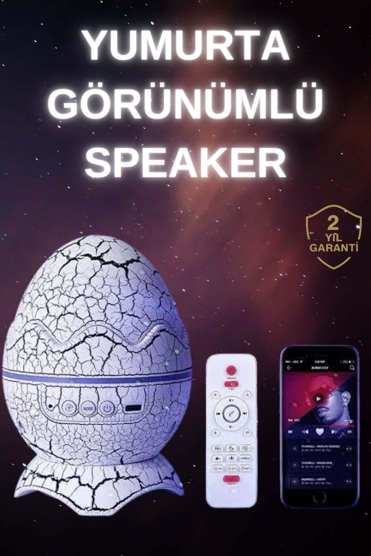 BellaThec Projeksiyonlu Dinozor Speaker - Bluetooth Hoparlör ve Renk Değiştiren Gece Lambası