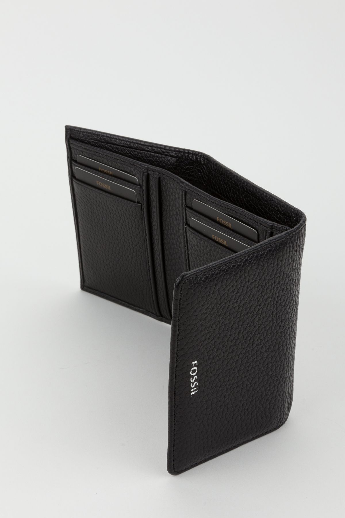 Fossil-Boxed Genuine Leather Black Women's Hand Portfolio Card Holder Wallet 3