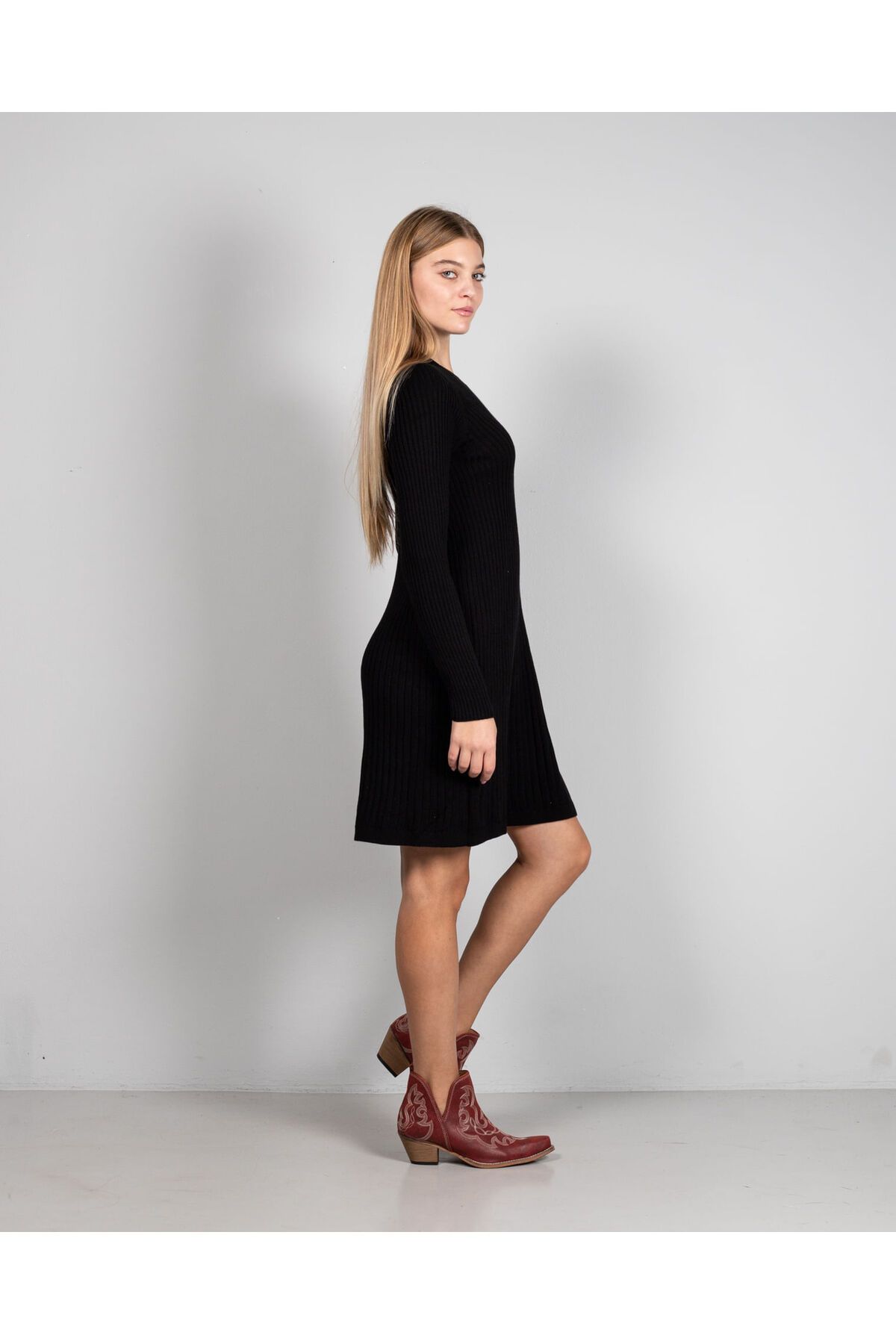Miniprix-Rochie tricotata cu maneca lunga 24MKF03032 2