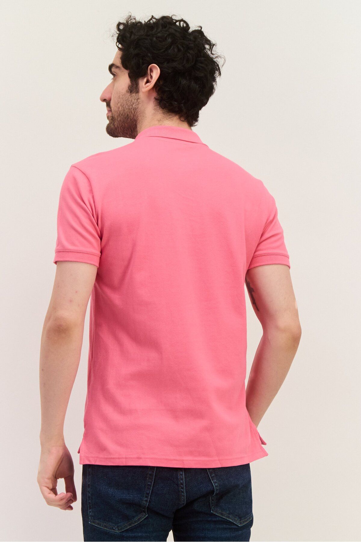 GAP-Men Regular Fit Embroidered Logo Short Sleeves Polo, Pink 3