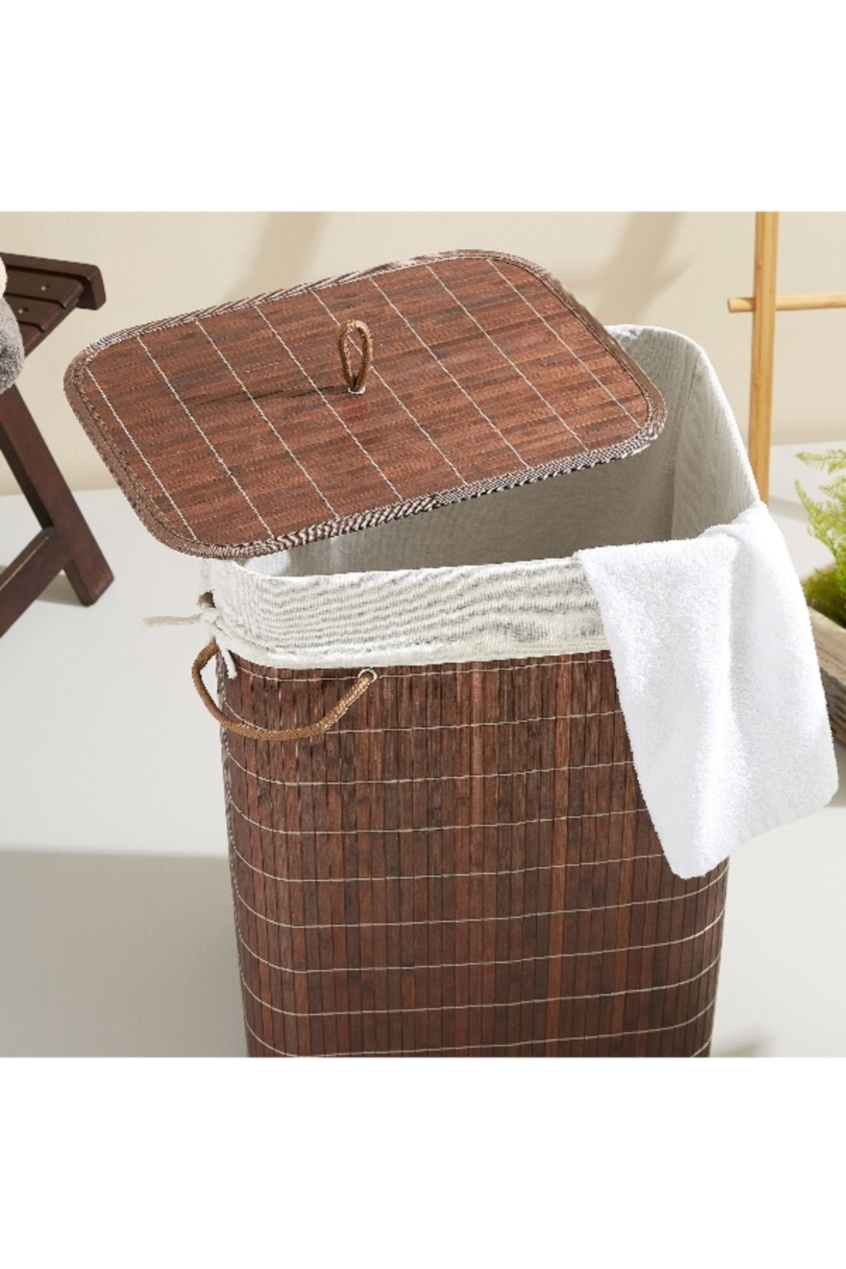 Home Box-Knock Down Rectangular Bamboo Laundry Basket 3