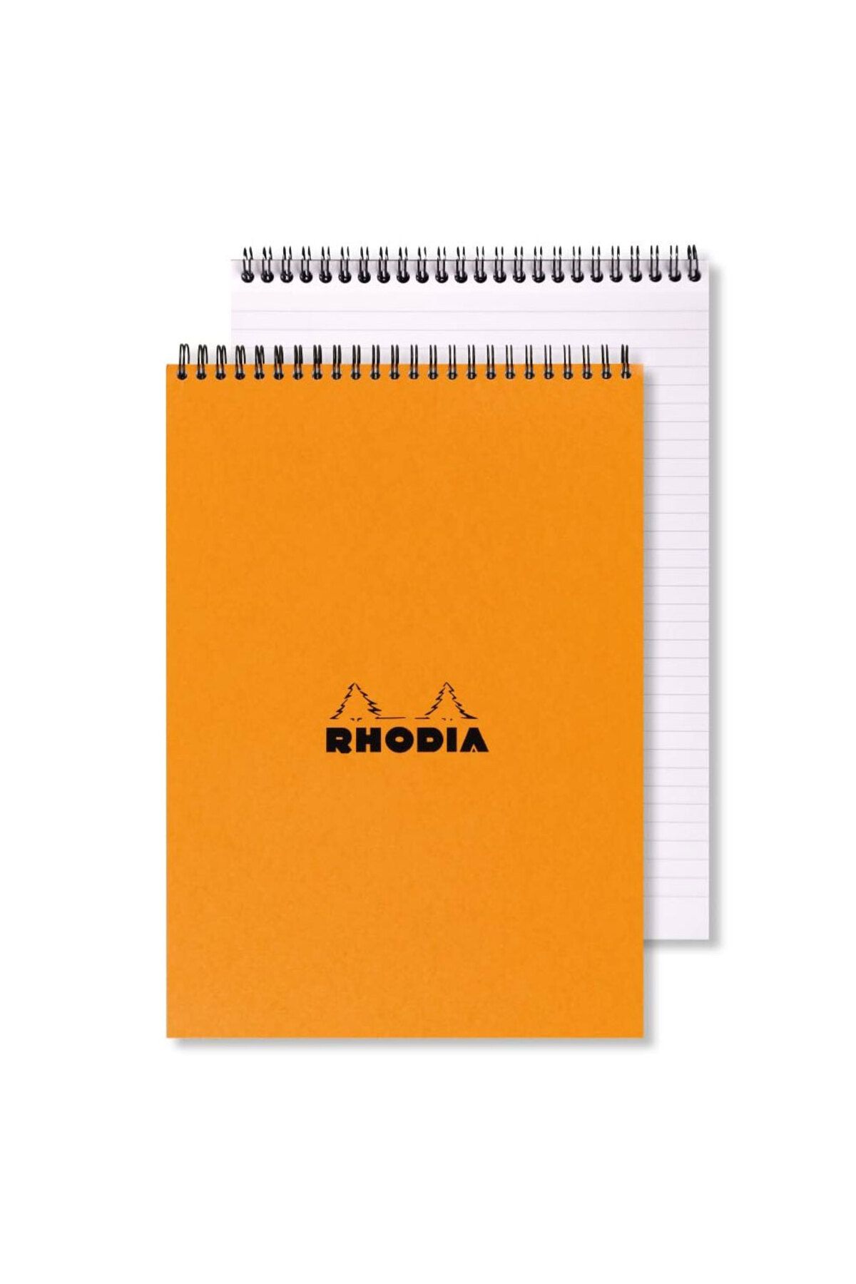 Rhodia-Basic Top Spiral Notepad A5 Checkered Orange Rt16500 2