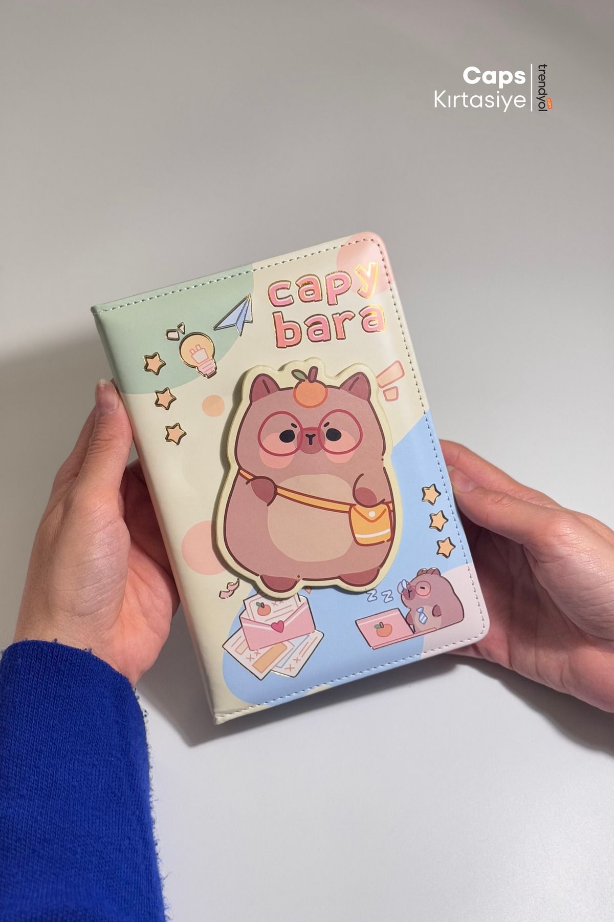 caps-Capybara 3D Revolving Cover A5 Notebook with Planner, Calendar, and To-Do List 1