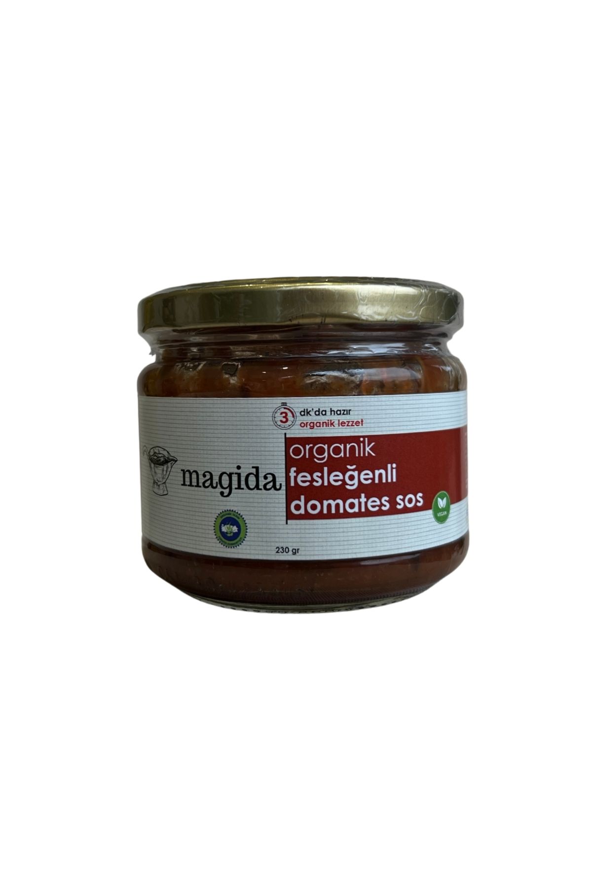 Magida Organik Organik Fesleğenli Domates Sos - Hazır Sos - Makarna Sosu - Vegan