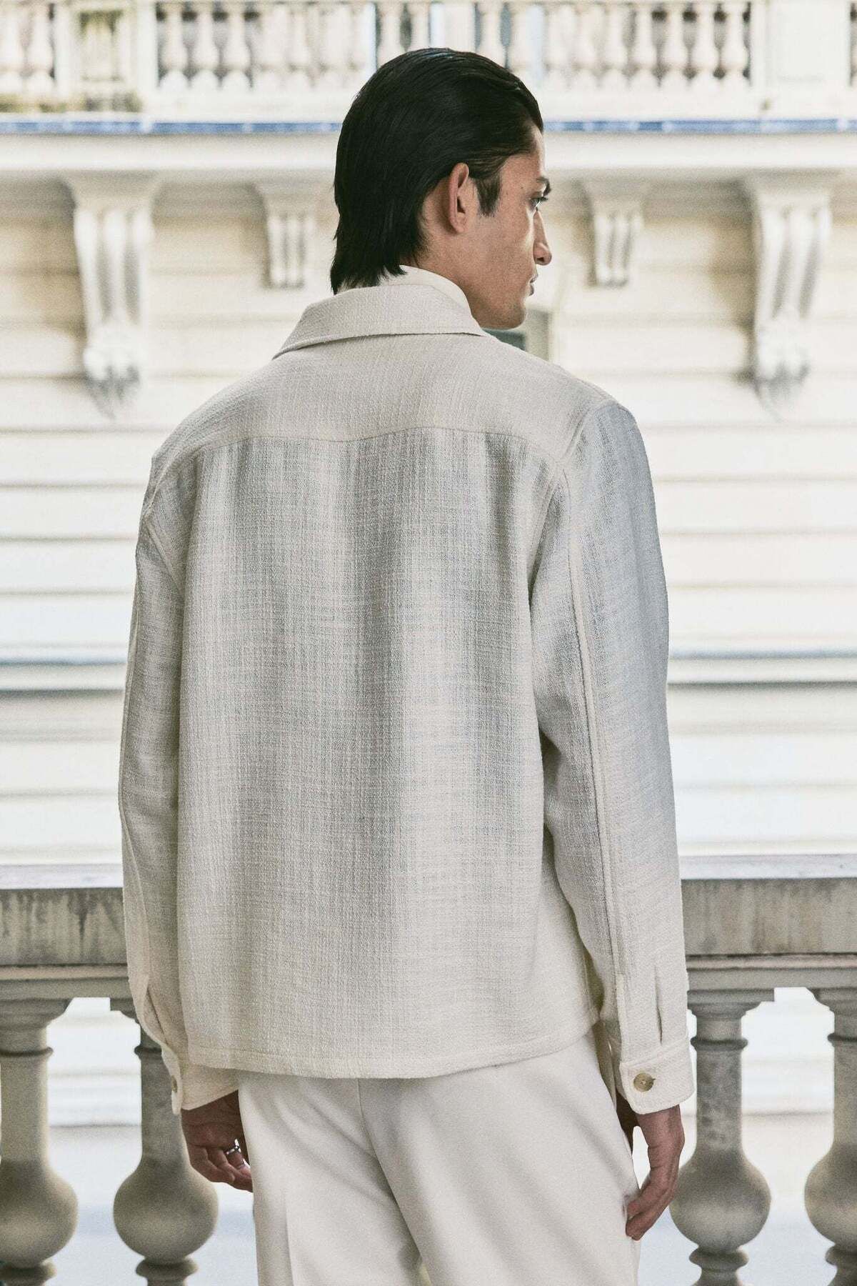 H&M-Regular Fit Textured-weave overshirt 7