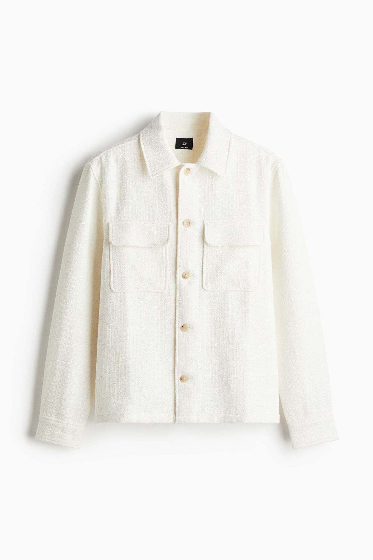 H&M-Regular Fit Textured-weave overshirt 4