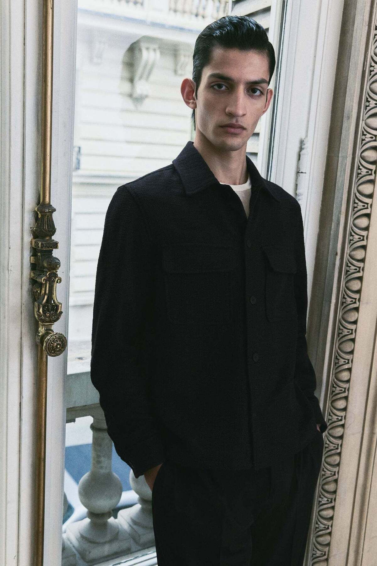 H&M-Regular Fit Textured-weave overshirt 5