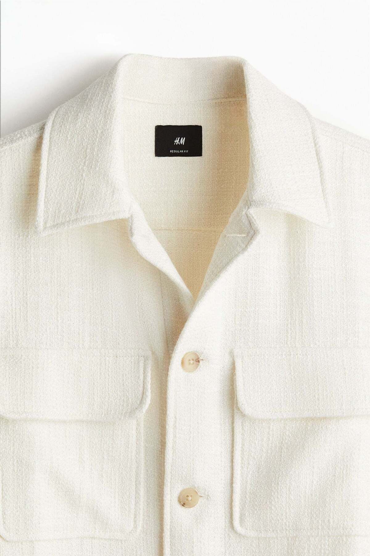 H&M-Regular Fit Textured-weave overshirt 6
