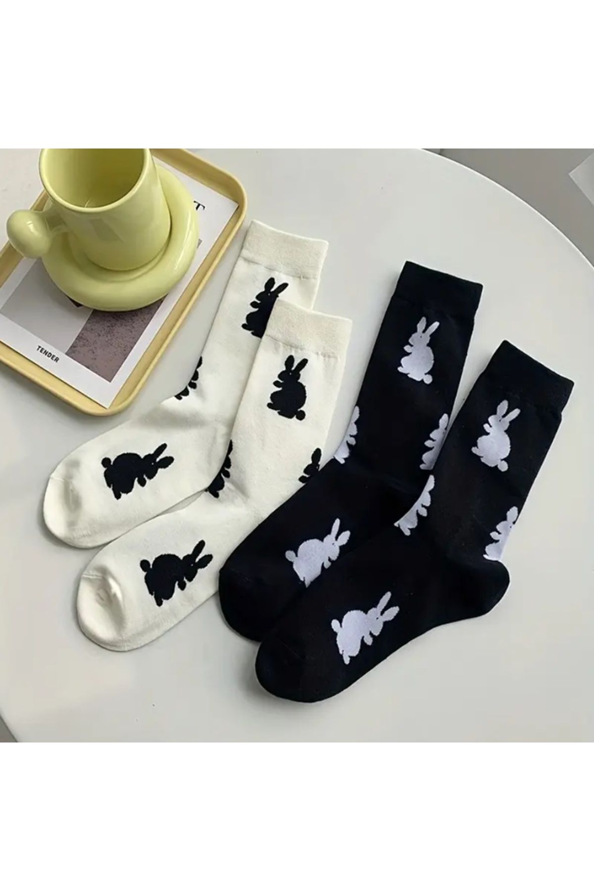 Çorap Bakkalı 4 Perechi De Șosete Unisex Din Bumbac Cu Model Iepure Unisex - 40–45