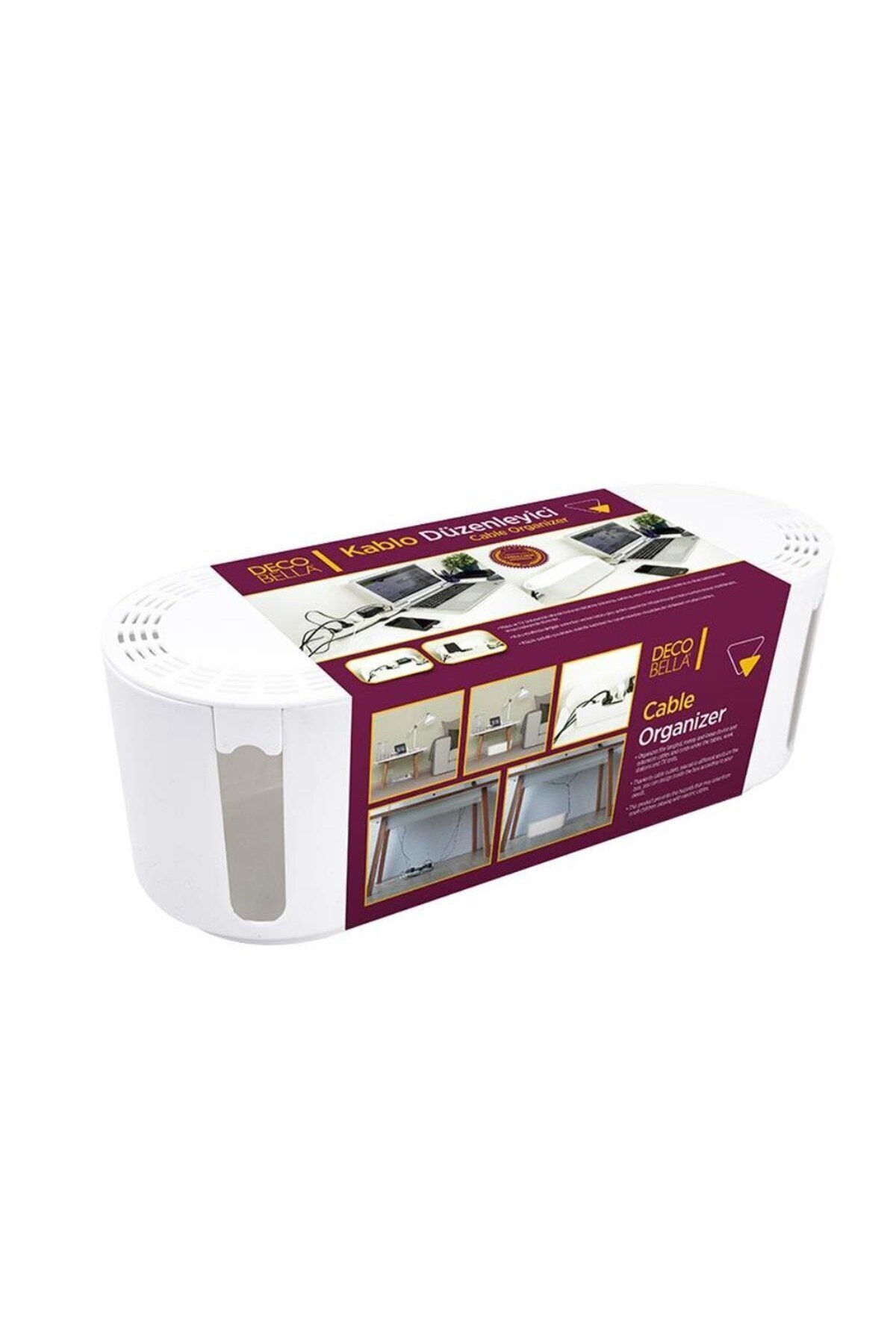Mikasso-Cable Hiding Organizing Box, Cable Socket Storage Box, Decorative Cable Organizer White Evera23 2