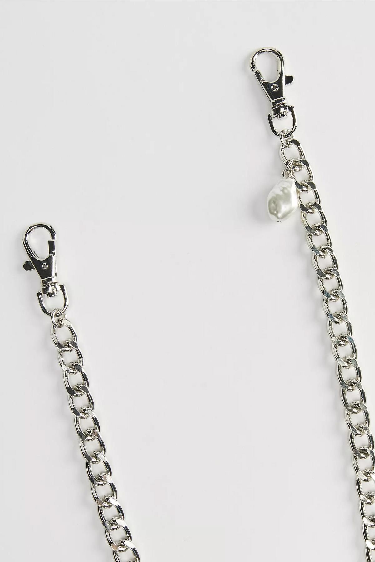 New Obsessions-Pearl Decorated Thick Wallet Chain and Pantalon Accessory 3