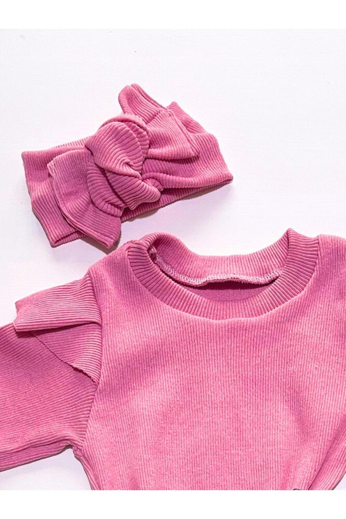 özge başaran Yaz Için Pembe Badi, Deri Etek, Bandana, Pembe Çorap, Kız Çocuk, Bebek 4 Lü Kıyafet Seti. fotoğrafı 3 (önizleme)