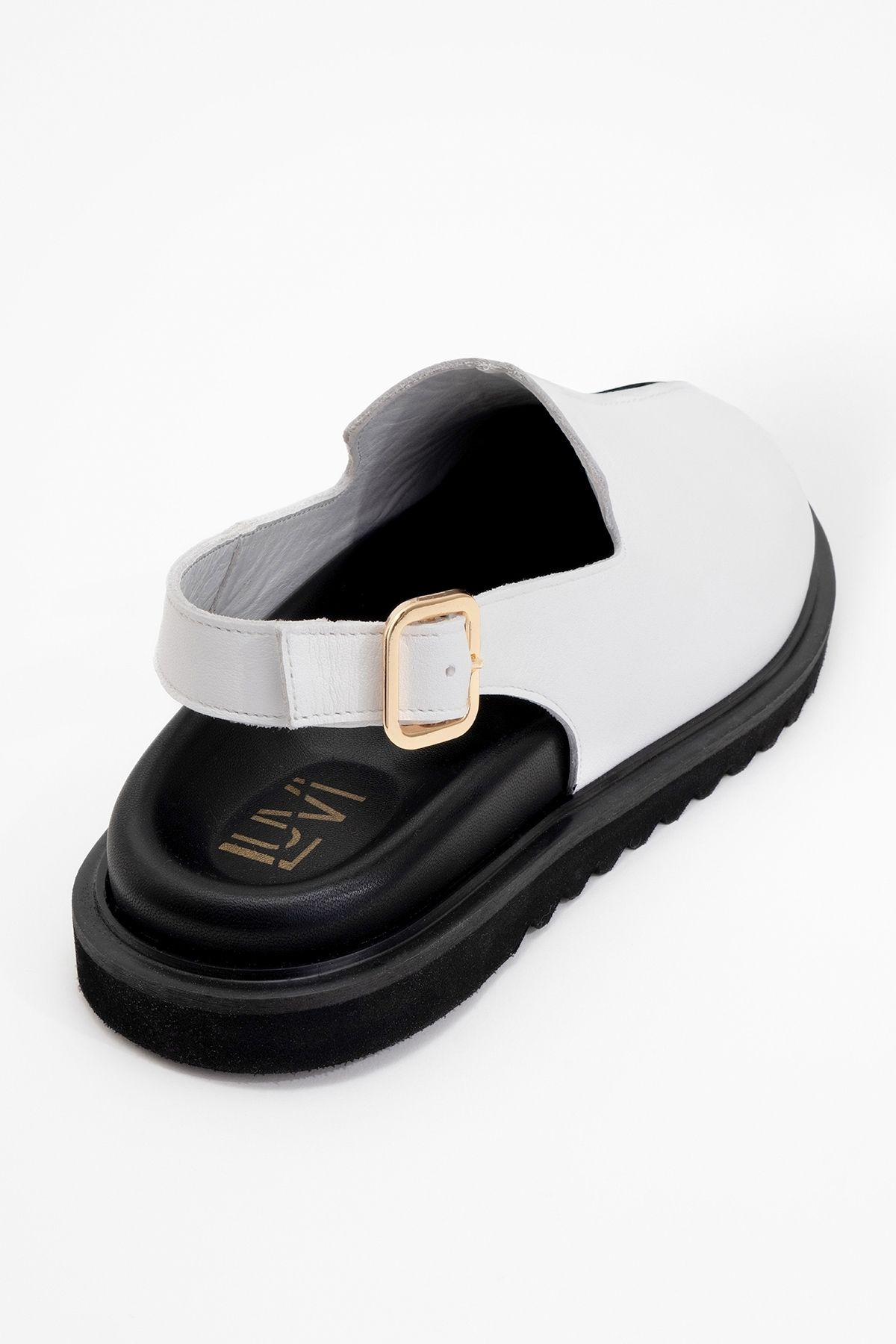 LuviShoes-Sandale de damă din piele naturală LABY cu piele albă 3