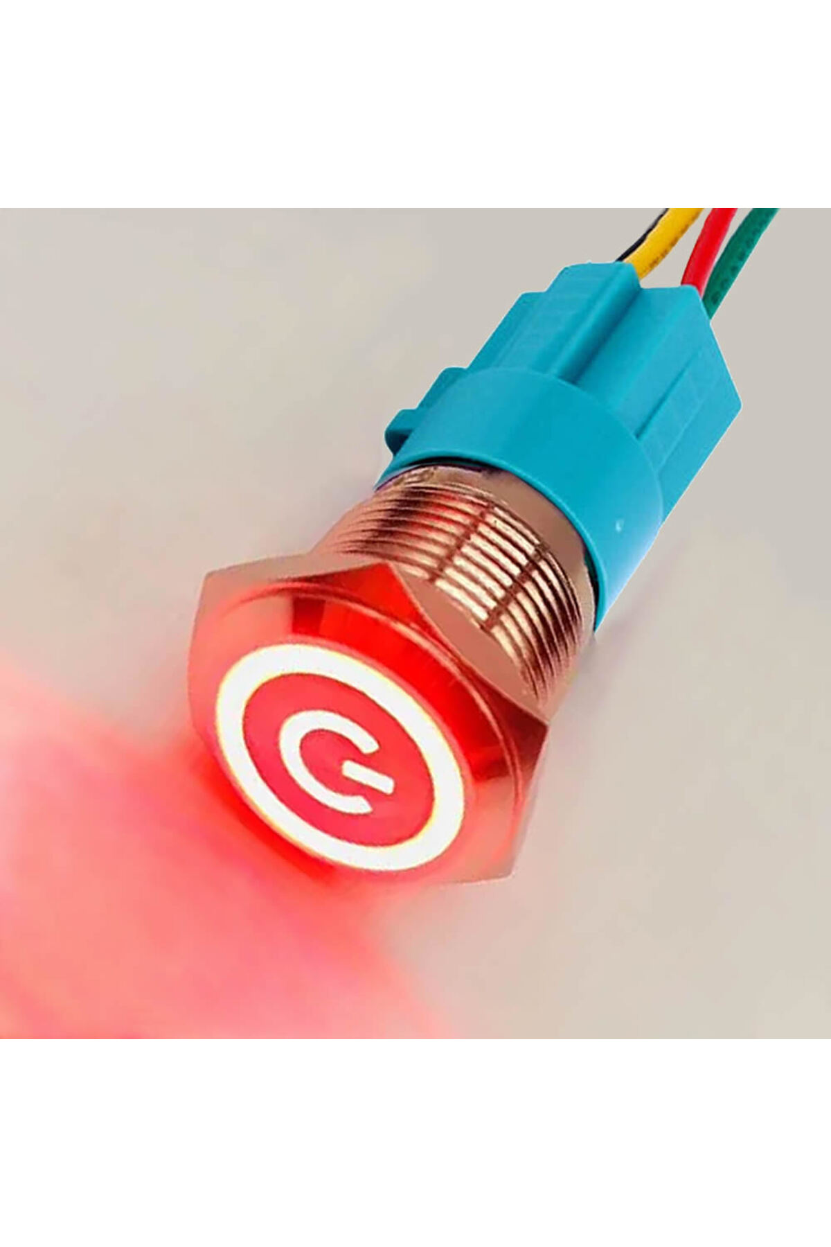 ROBİZ 16mm Kırmızı Power Sembol Ledli Kablolu Kilitlemeli Tip