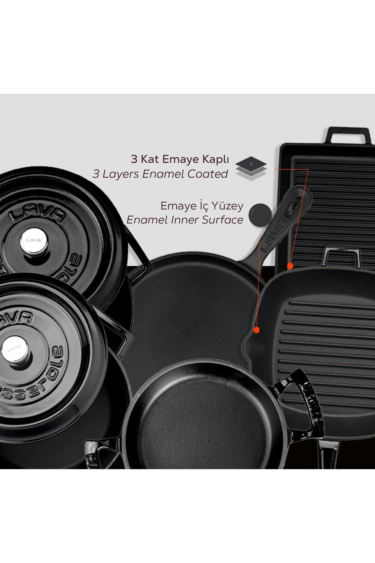 Lava-Cast Iron 6X Trendy Series 8 Piece Cookware & Pans Set 7