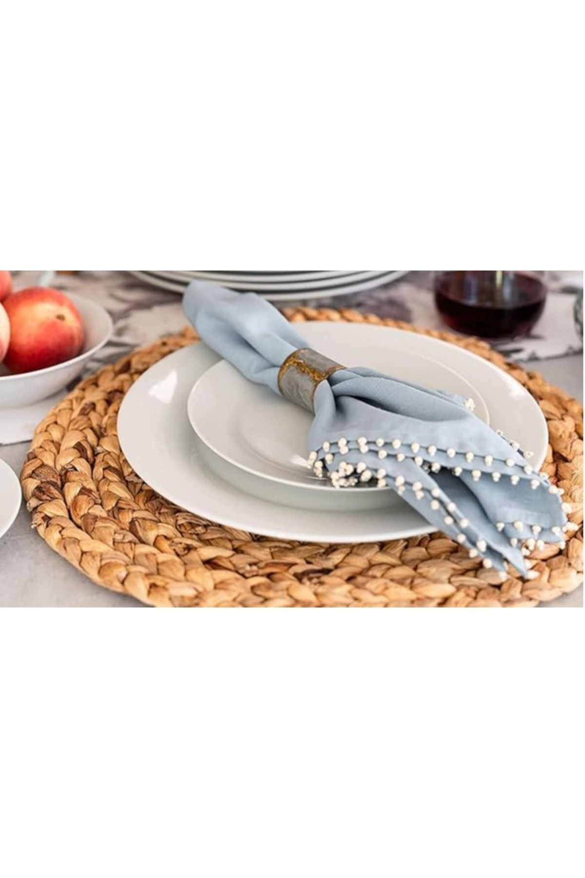 mastergold-( 17.5 CM ) 6 Piece Melamine White Serving Side Plates Easy to Store Durable Shatterproof Dishwasher 4
