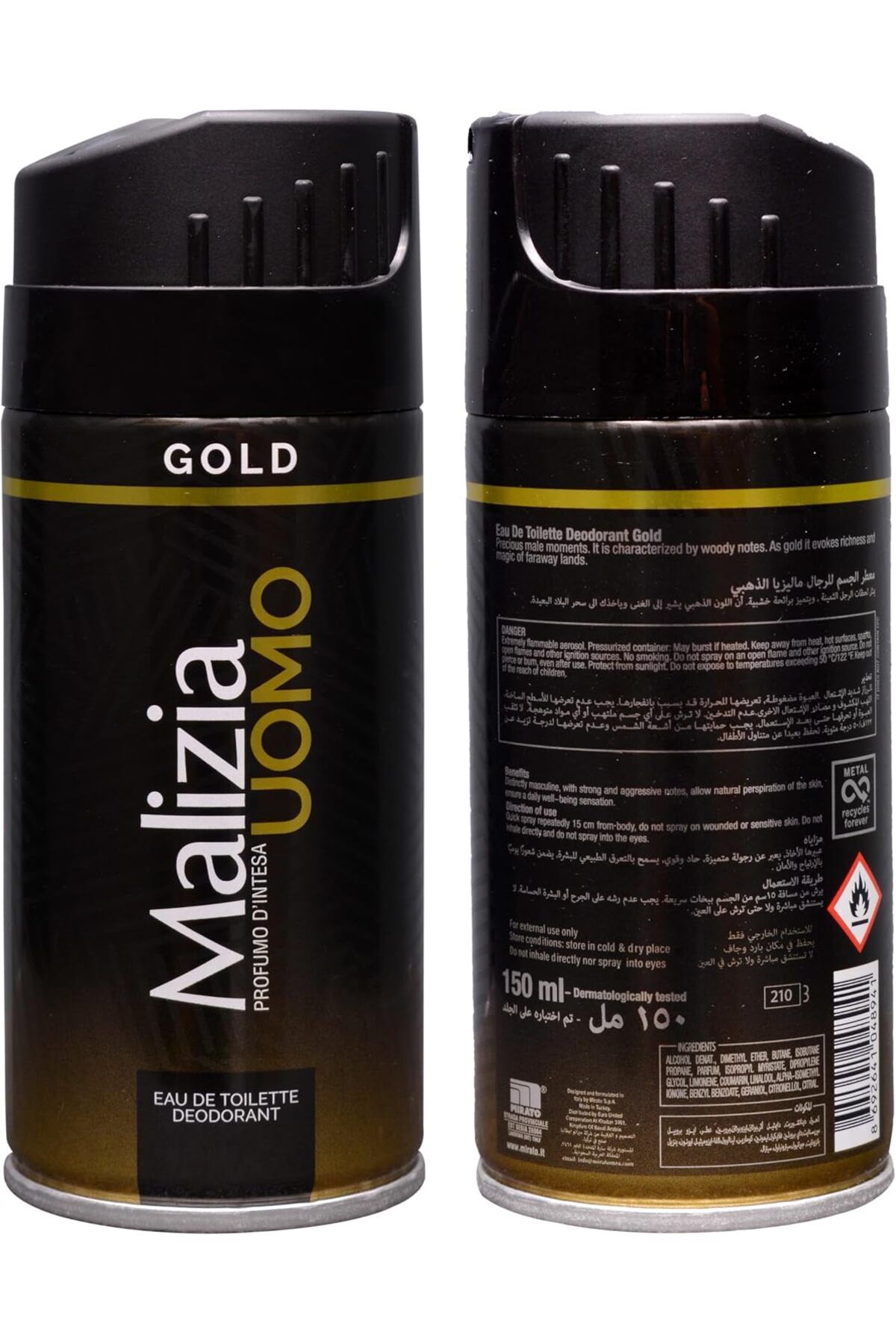 Malizia-Uomo Golden Deodorant 150 ml 1