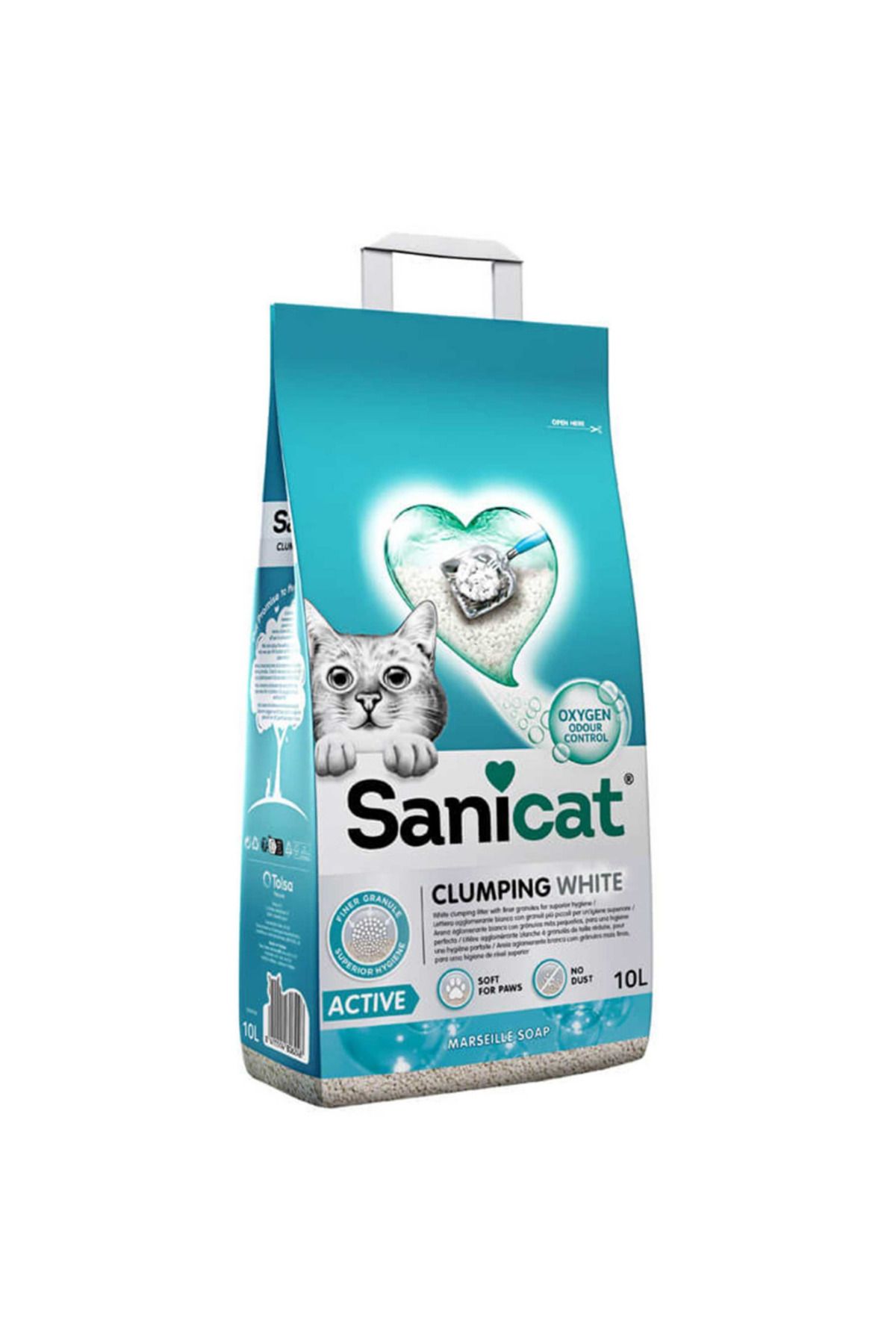 Active Marsilya Sabunlu Topaklaşan Kedi Kumu Ince 10 Lt