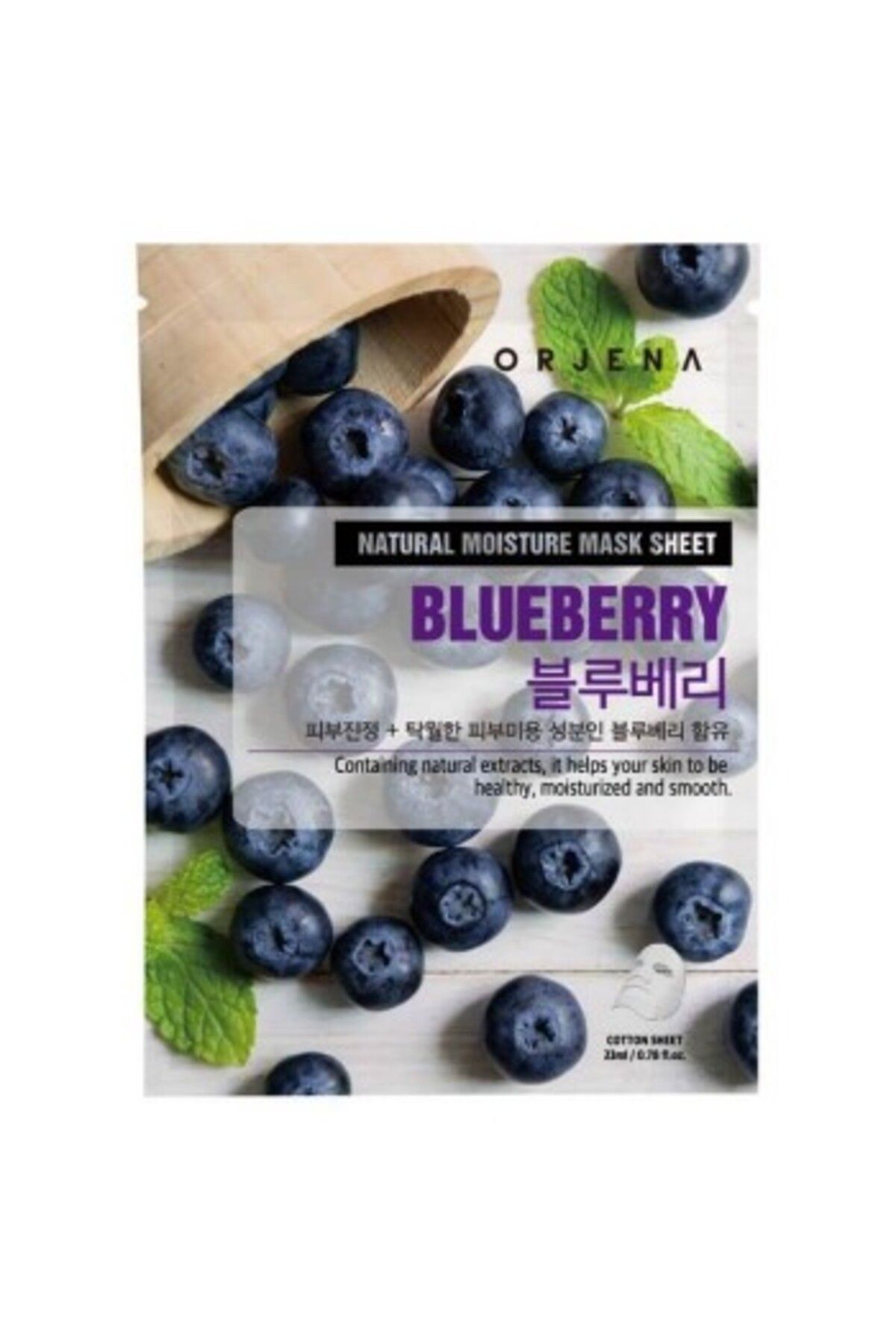 Orjena-Natural Moisture Mask Sheet Blueberry, 23 ml - Revitalising blueberry extract sheet mask 1