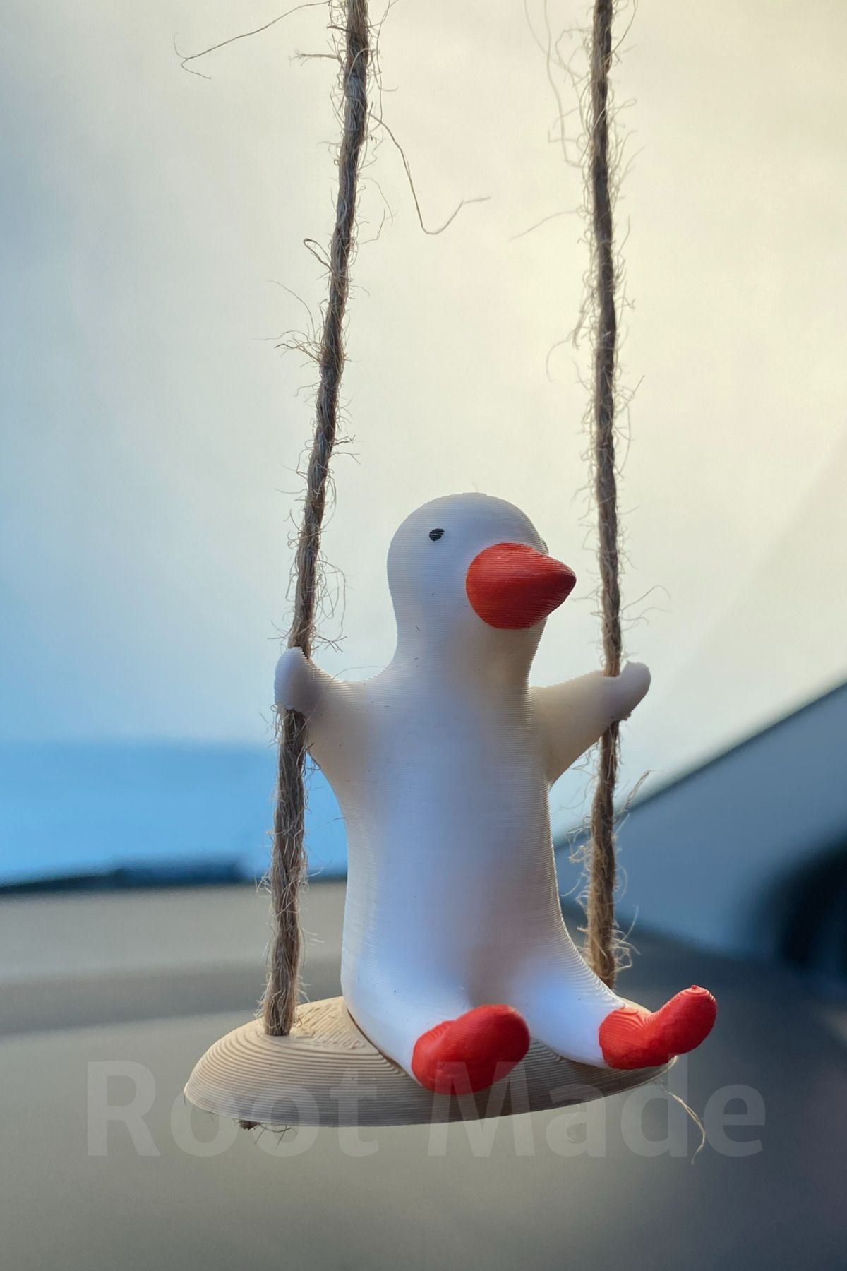 Root Made-Swinging Duck Rearview Mirror Ornament Vehicle Accessory Duck on the Swing Vehicle Ornament 5