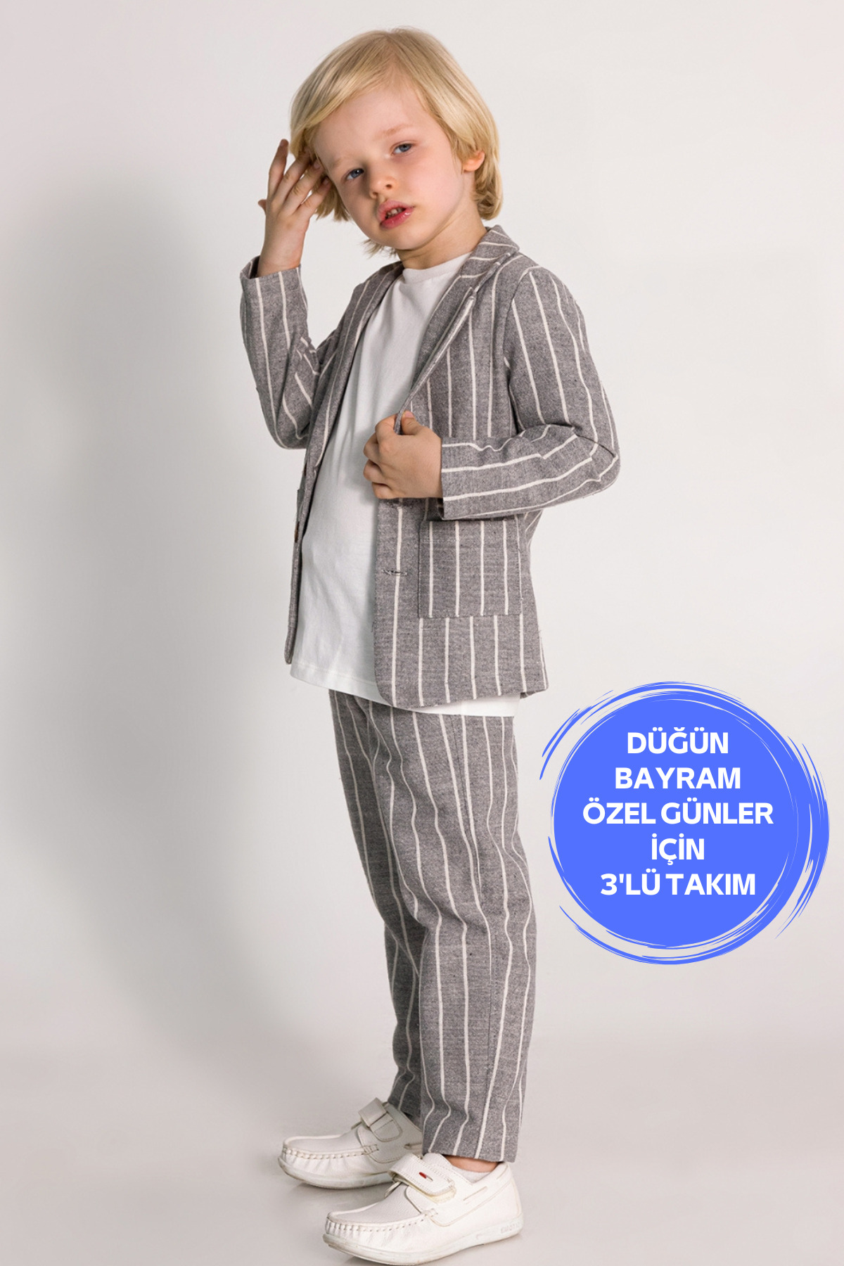 Premium Linen Boys' 3-Piece Suit