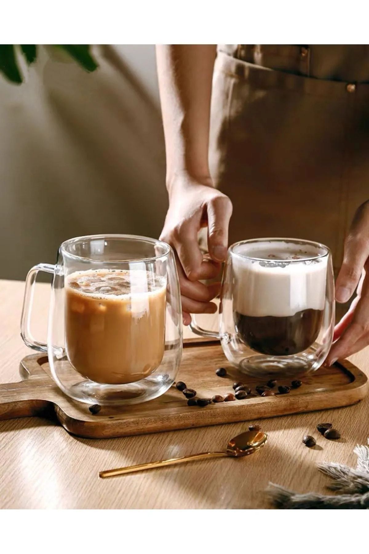Anadolu Saray-2 Heat Resistant Borosilicate Double Stones 250ml Cup with Handle |   Coffee and Presentation Cup 3