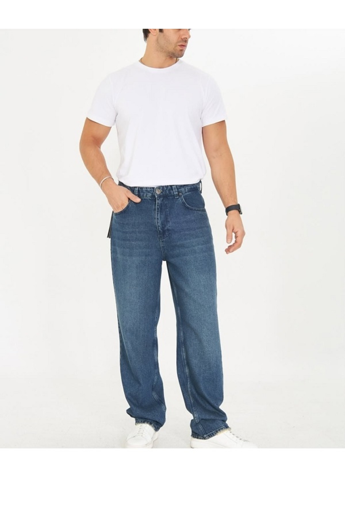 Butik Karaca  KOPYA - Erkek Baggy Fly Loose Fit Jeansi Kot Pantolon - Görsel 2