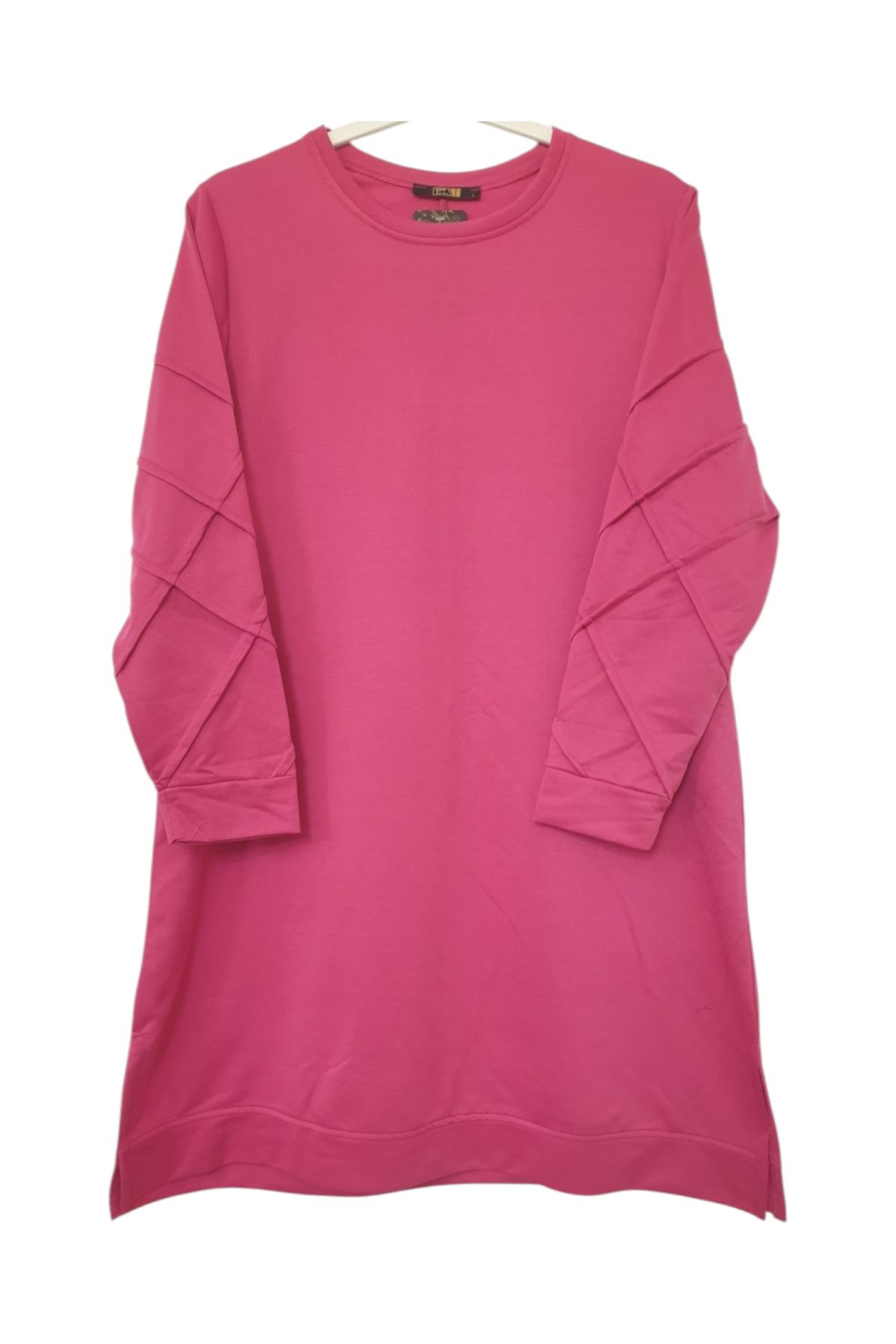 GGMM-Super Two Yarn Sleeves Snap Pattern Plus Size Tunic 1