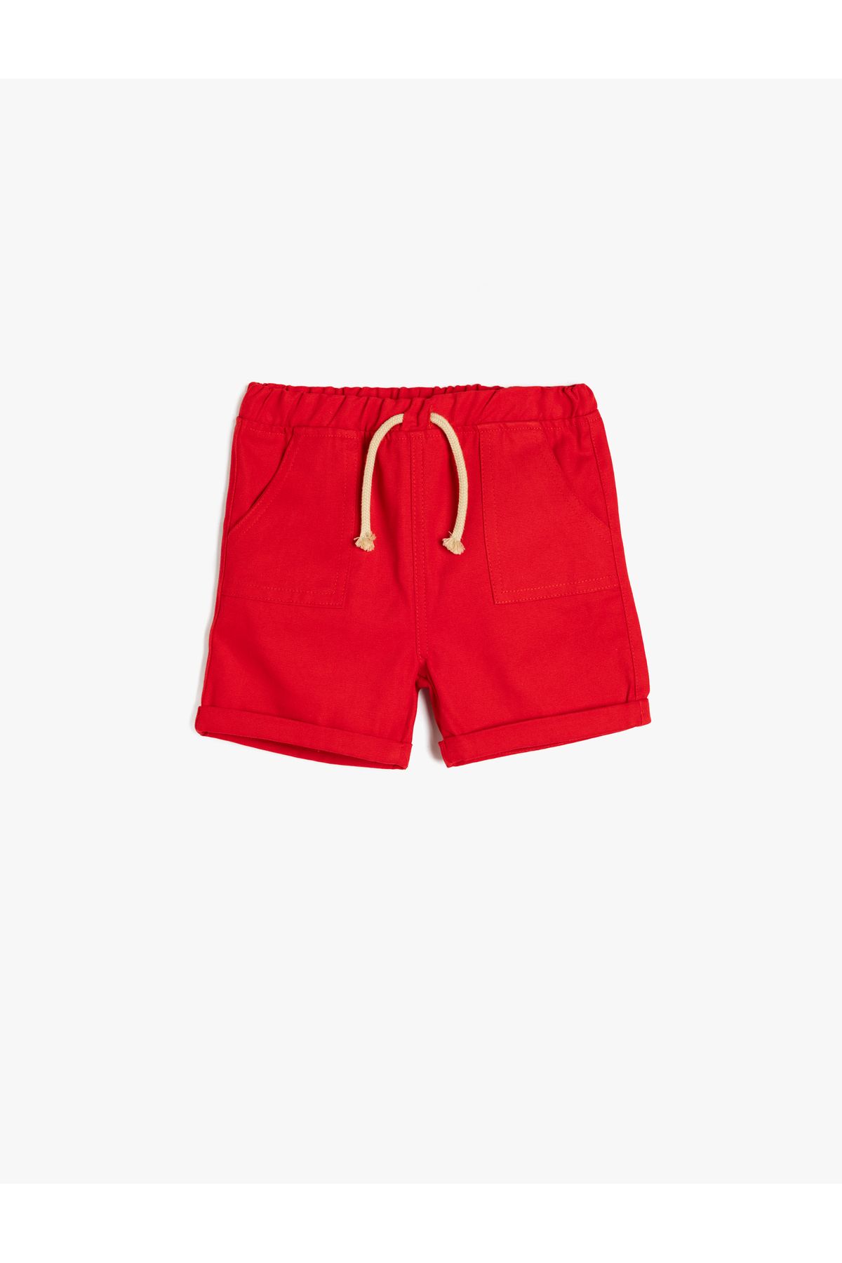 Koton-Basic Shorts with Cotton Pocket Detail and Elastic Waist 1