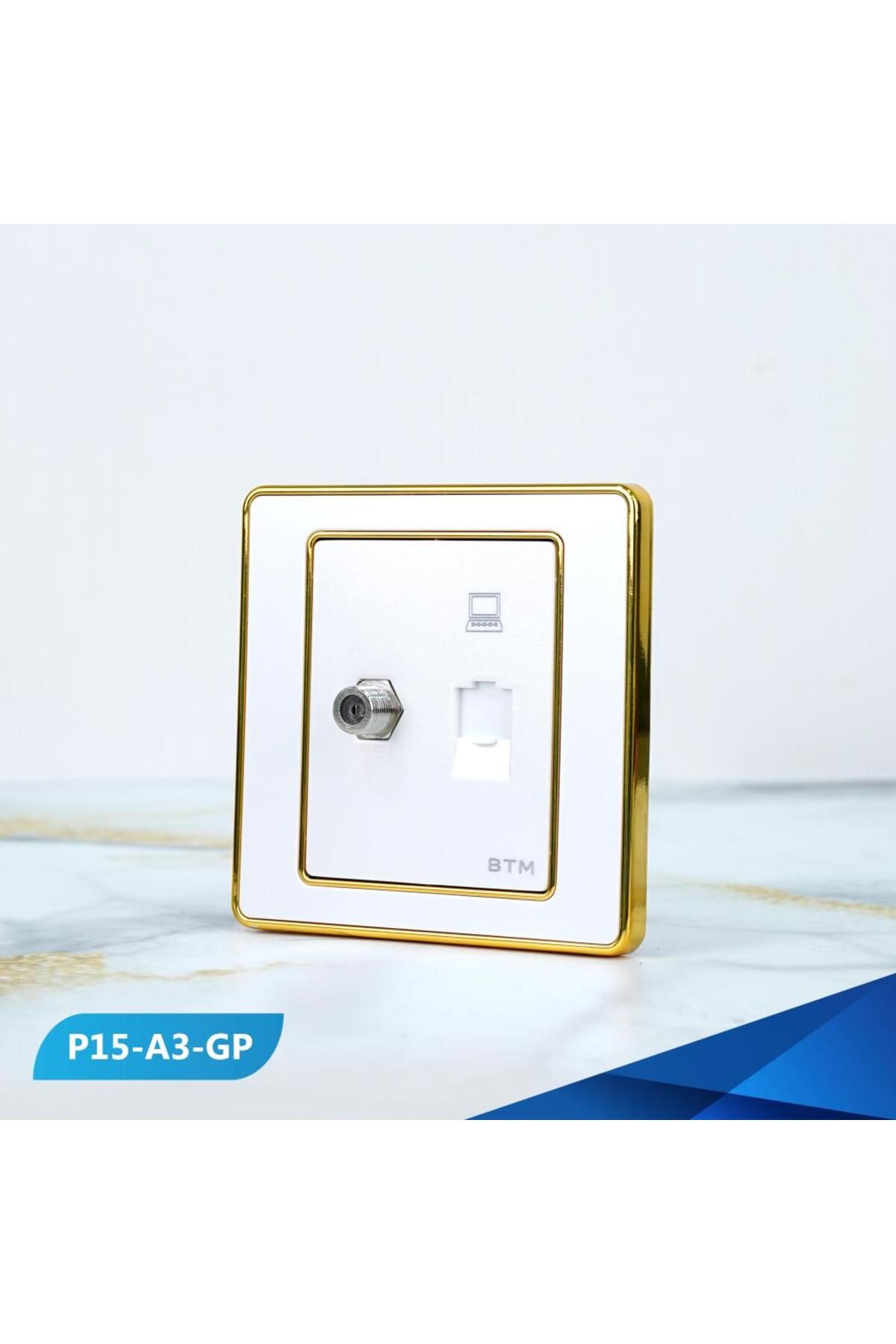 Btm-Computer port and shower socket, pearl and gold 2