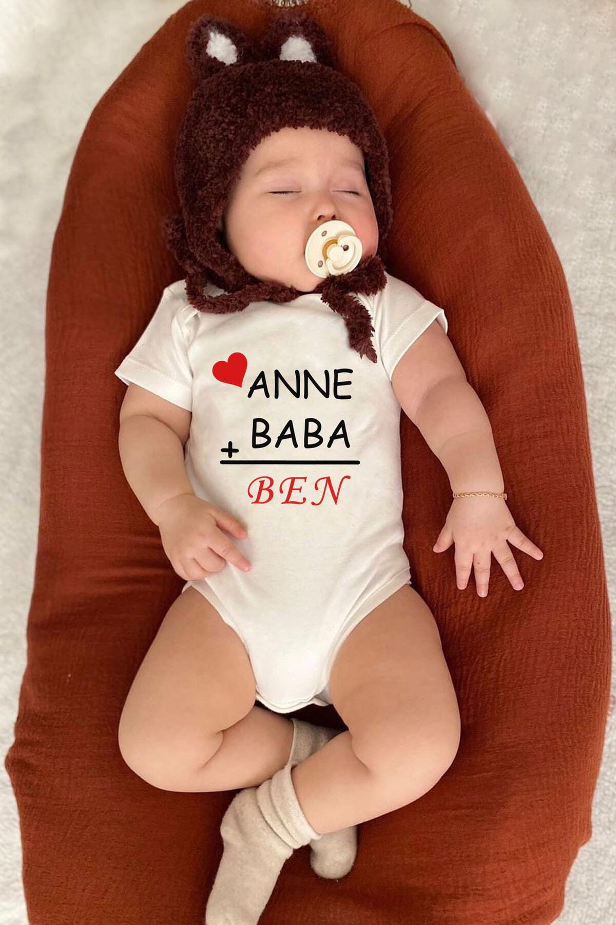 Parents Me Written Short Sleeve Baby Bodysuit 100% Cotton