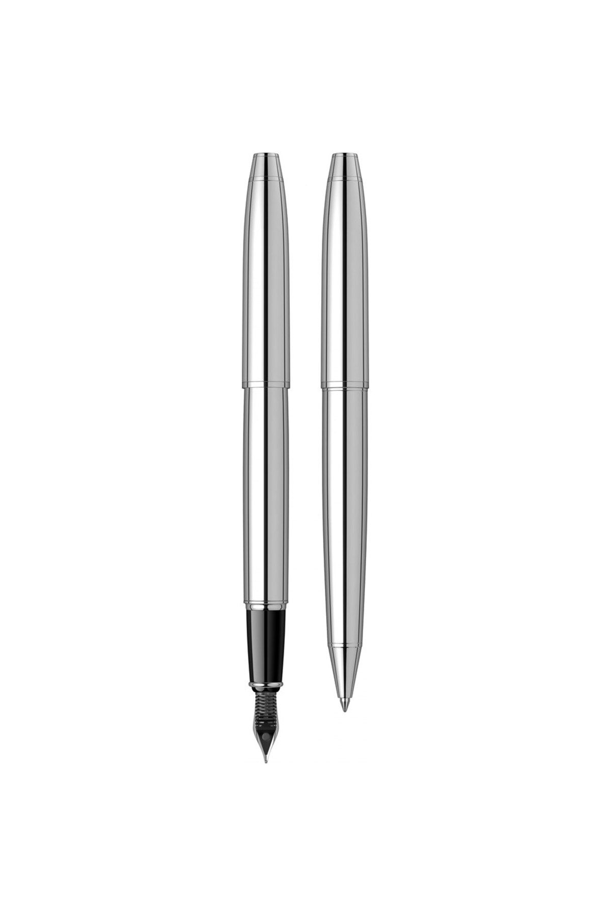 Scrikss-35 Fountain-ballpoint Pen Set in Chrome Luxury Box 3