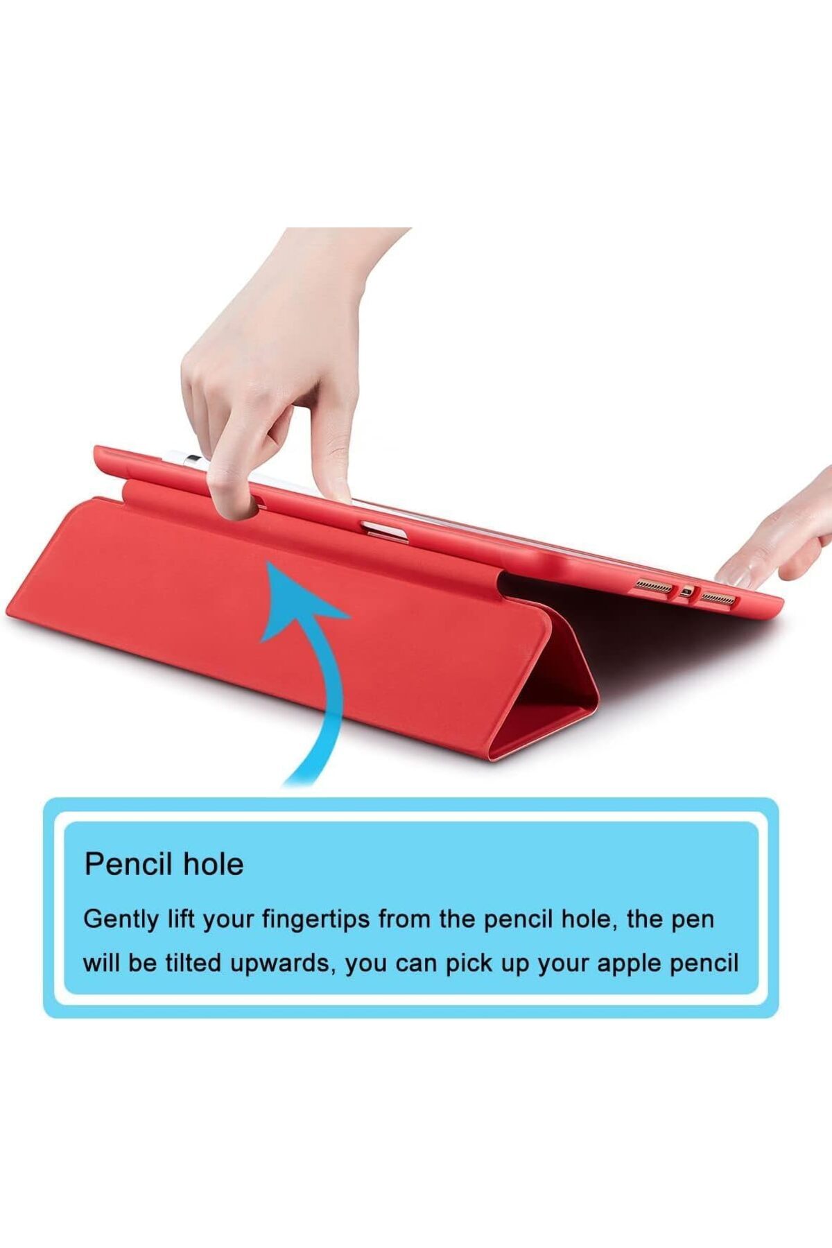 AWH-Case for iPad 10.2 Inch 9th/8th/7th Gen (2021/2020/2019) with Pencil Holder, Red 5