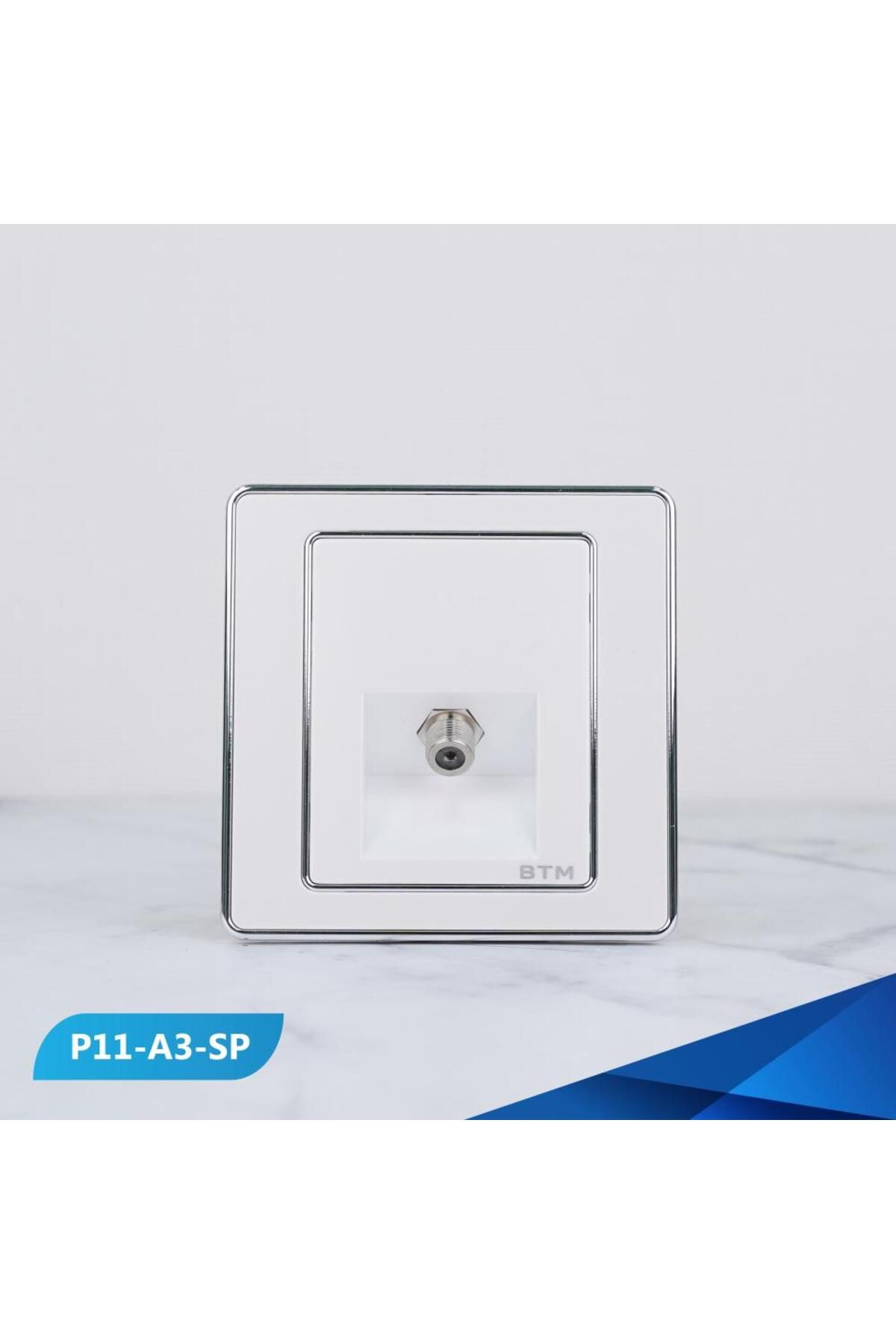 Btm-Single TV socket, blue and silver -10 pieces 2