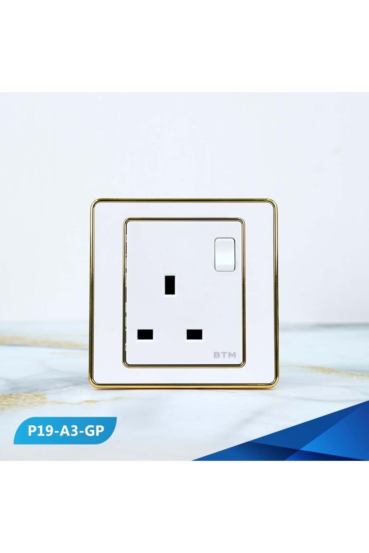 Btm-13 amp socket with pearl and gold switch -100 pieces 1