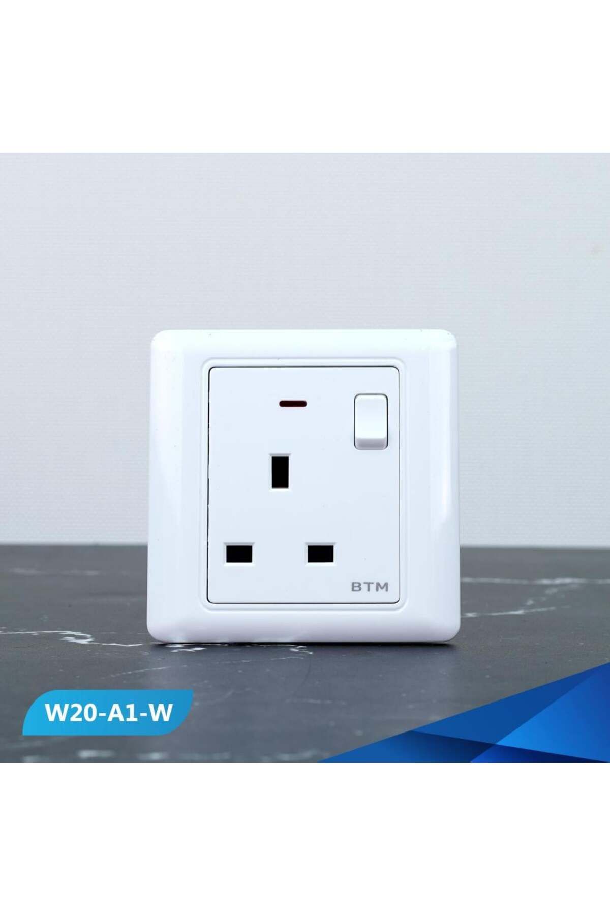 Btm-13 amp socket with twisted white switch and bulb -10 pieces 1
