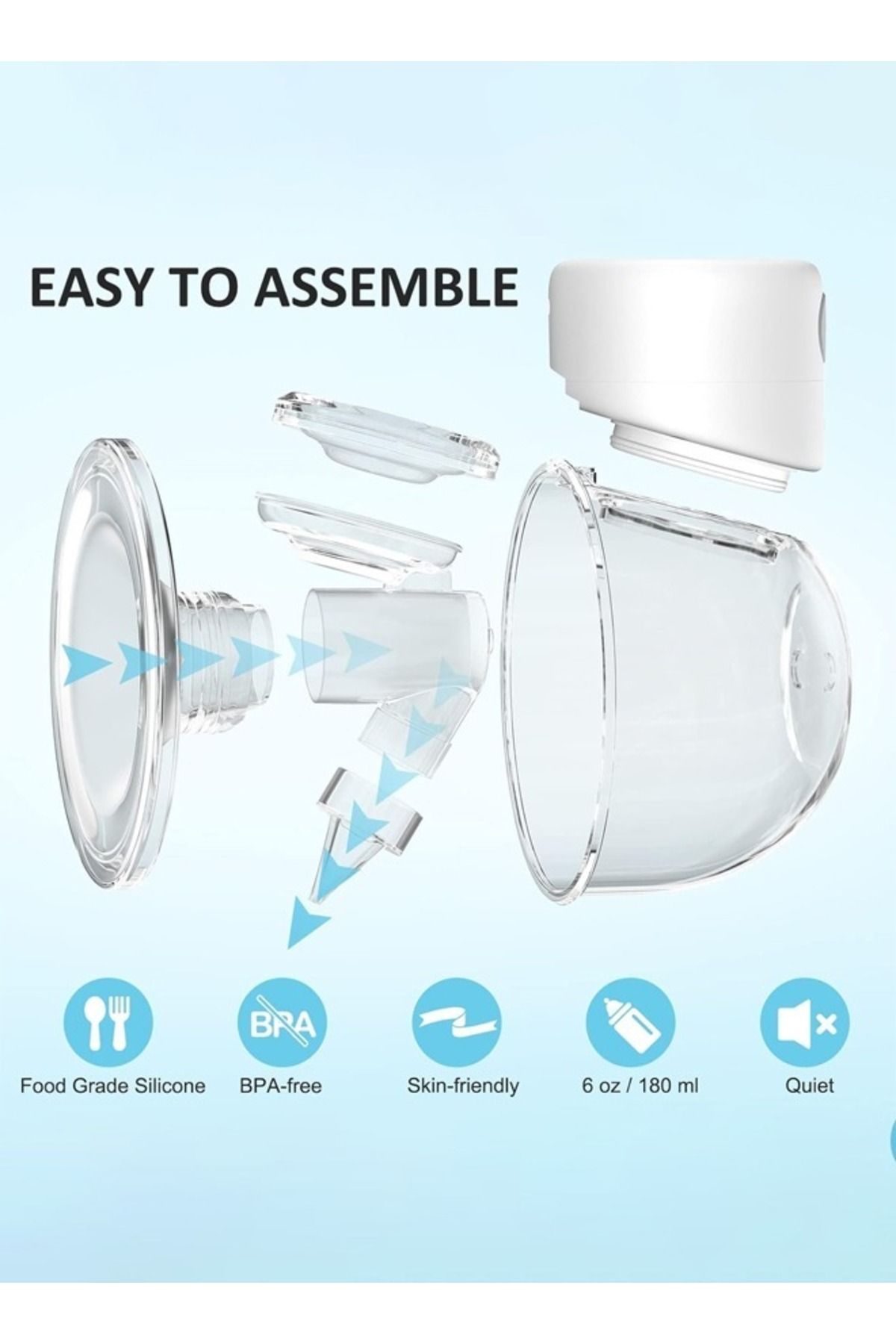 Cady One-2 Wearable Electric Breast Pump with LCD Display, 9 Levels and 2 Modes Rechargeable 8