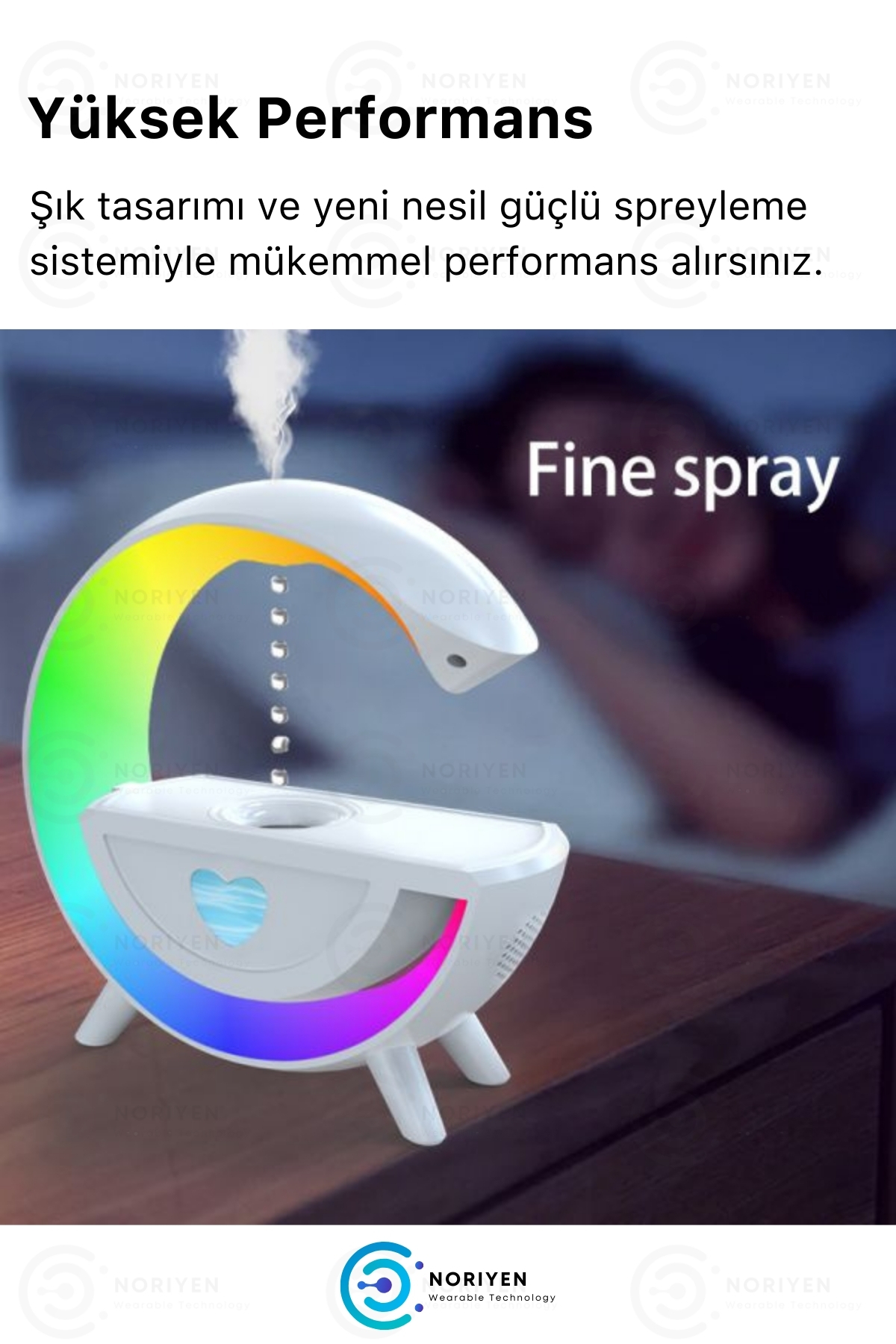 Perfect Ambiance RGB LED Işıklı Hava Nemlendirici Oda Buhar Makinesi Y13 Kablosuz Bluetooth Hoparlör
