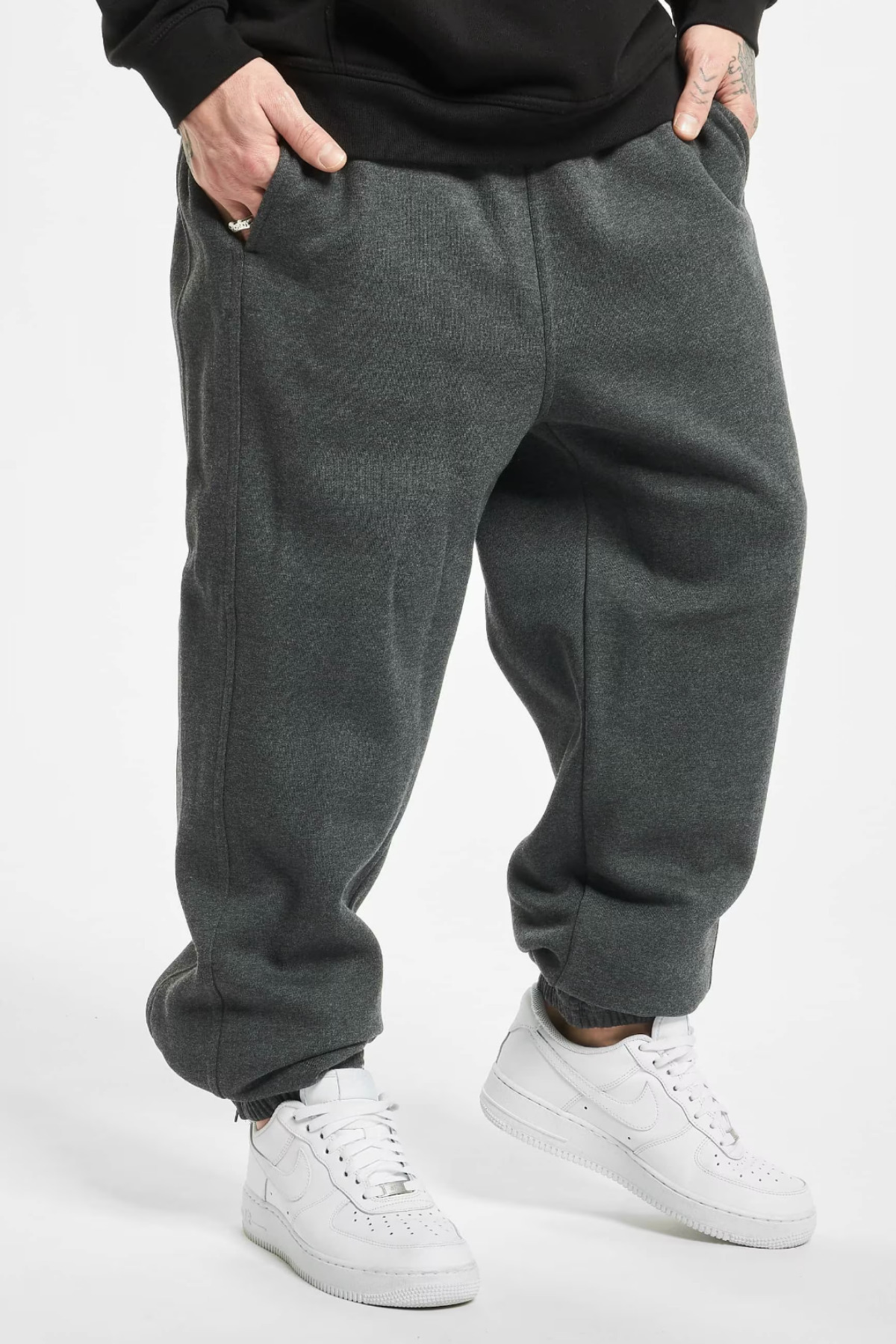 BSBSPOR Bol Kesim Ultra Bol Baggy Jogger Eşofman Altı Siyah Gri Füme görsel 7
