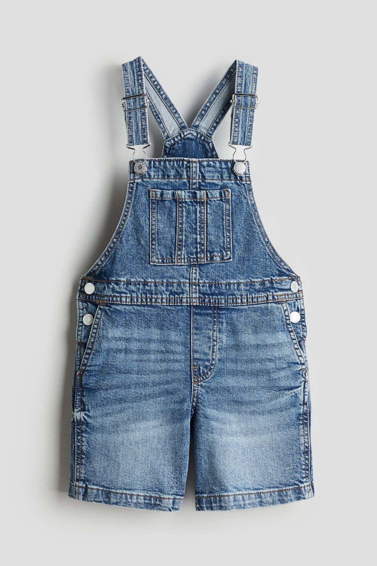 H&M-Denim dungaree shorts 2